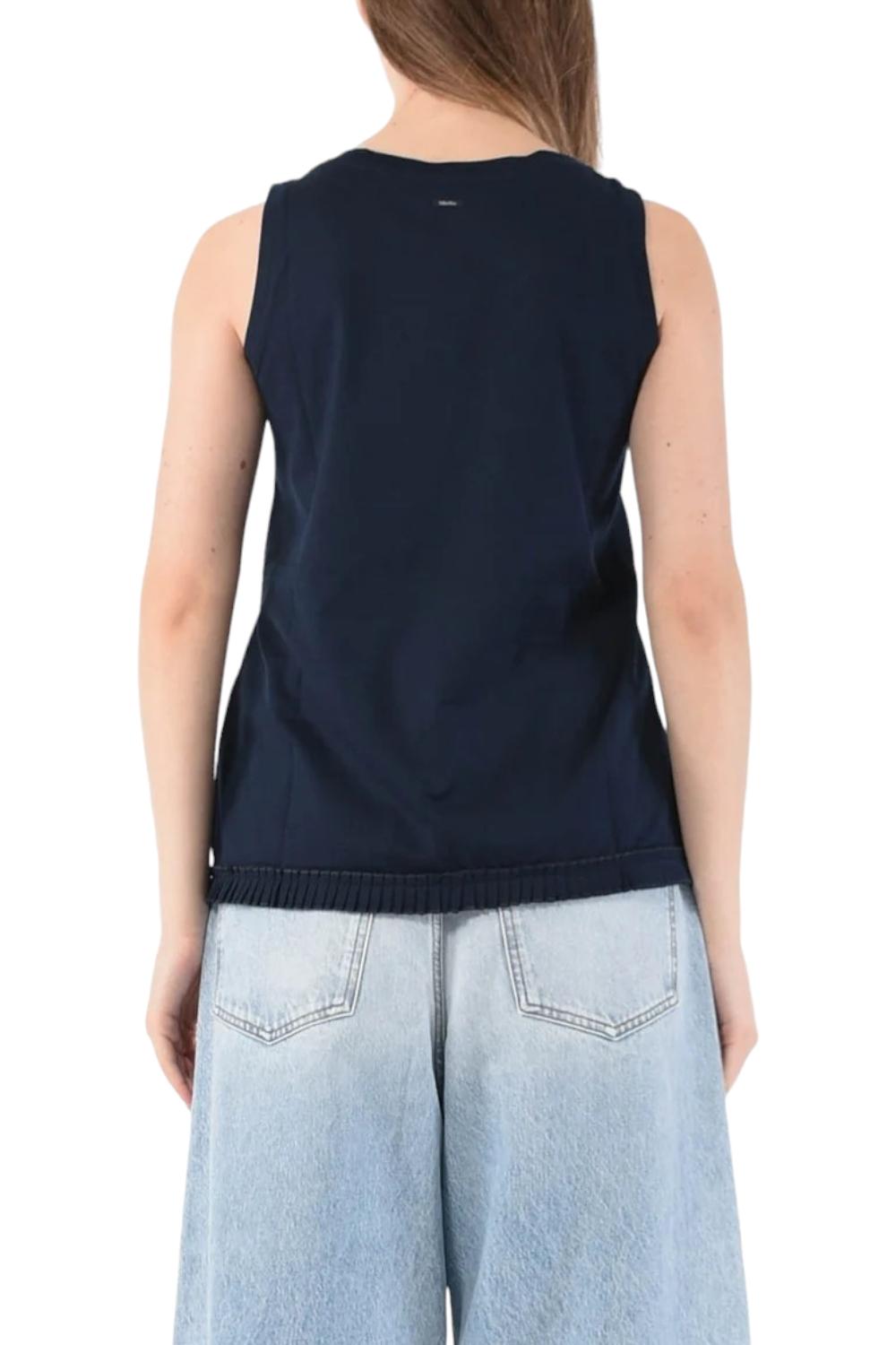 canotta donna racer in jersey blu 