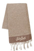 telo mare donna righe con lurex marrone e bianco MC2 Saint Barth