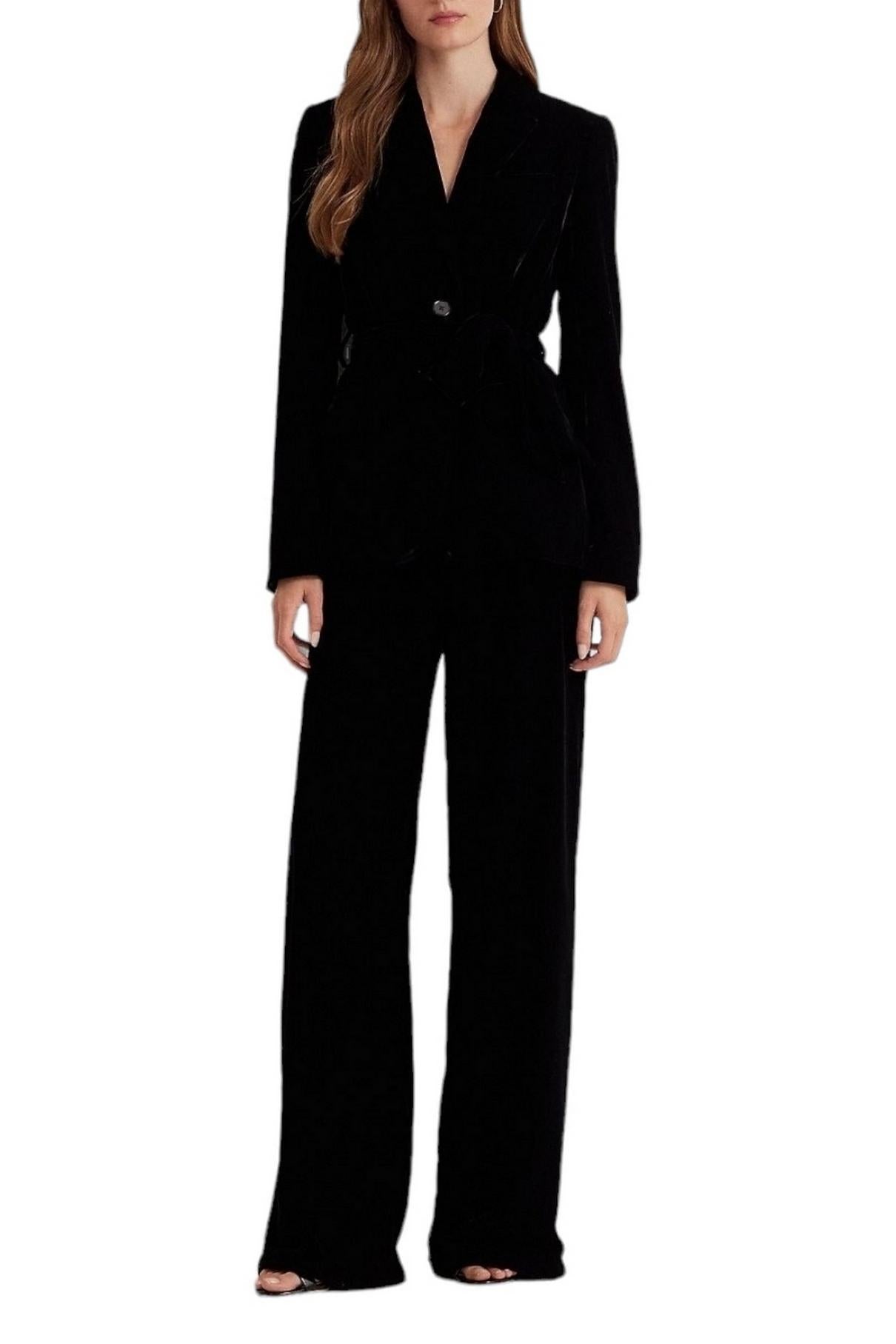 Pantalone donna palazzo in velluto nero 