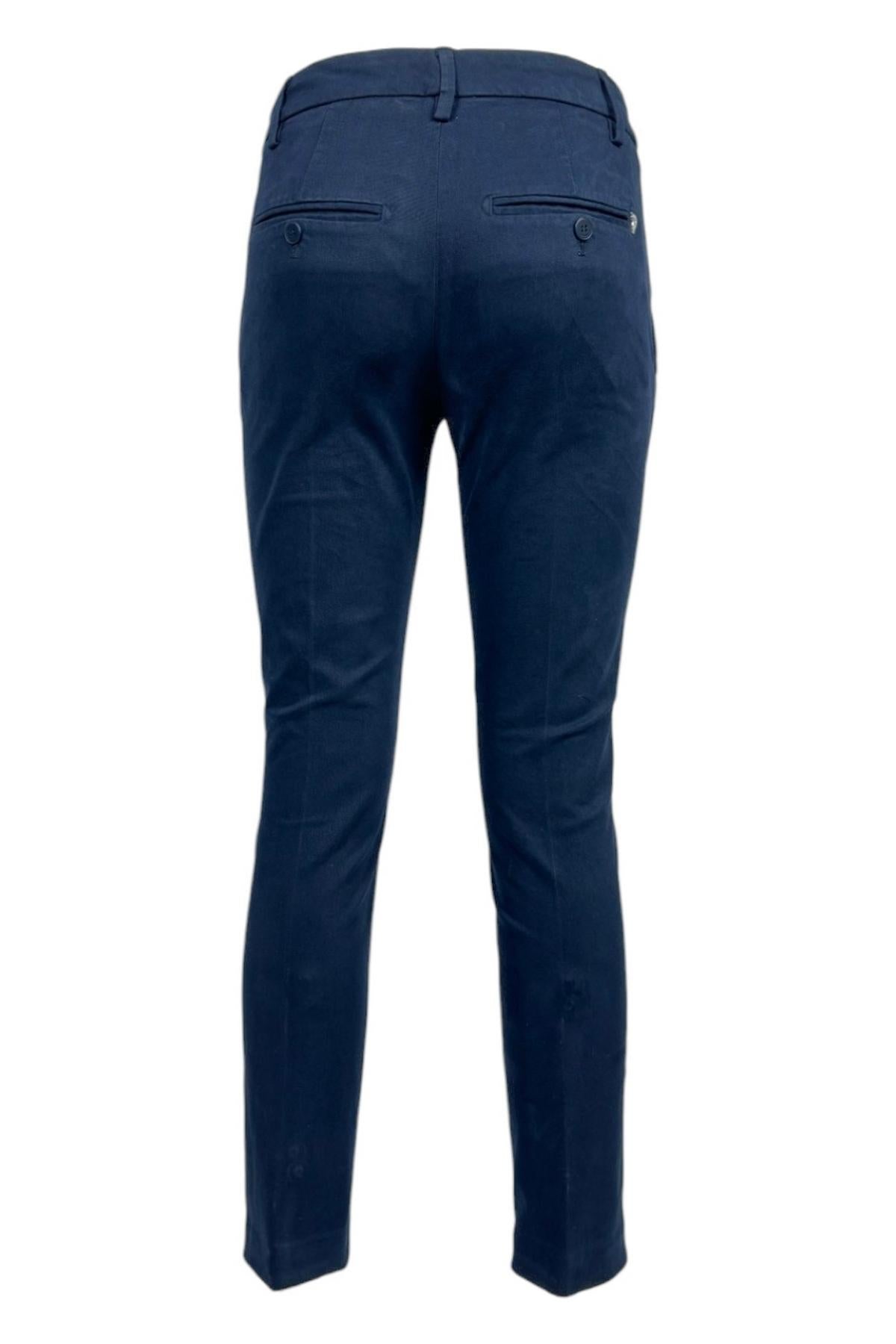 Pantalone donna blu in gabardina 