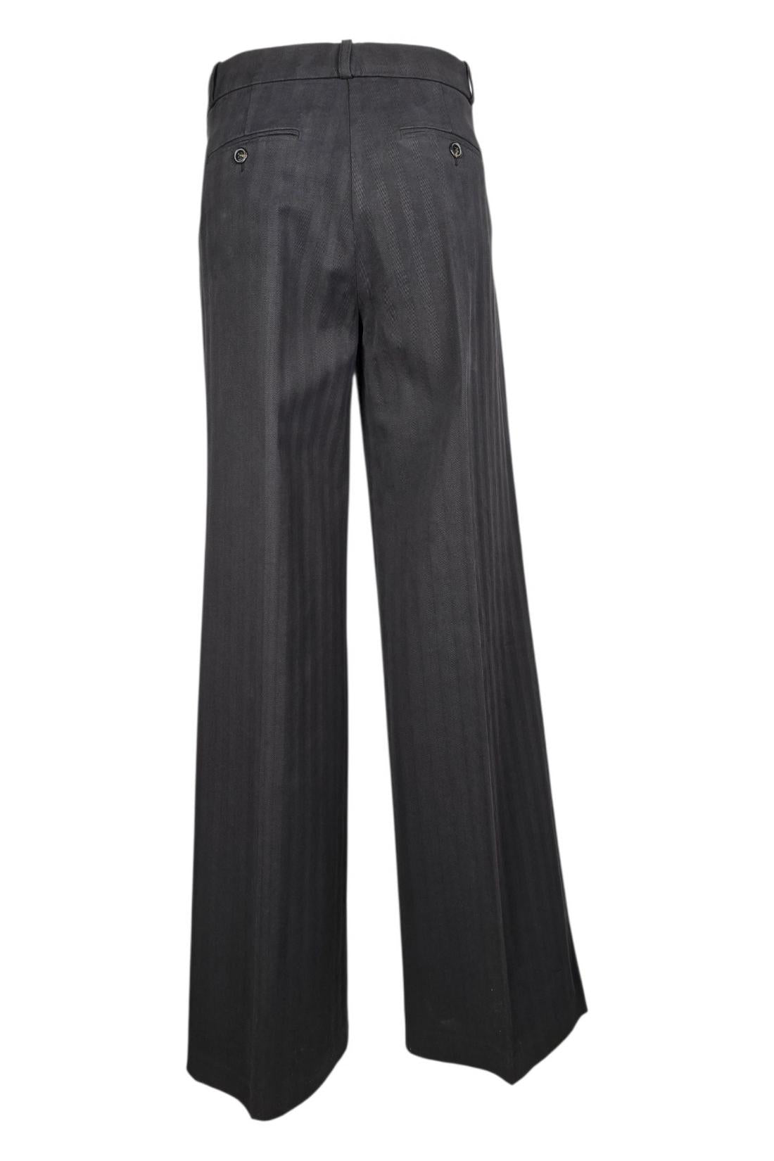 pantalone donna largo con pinces nero 