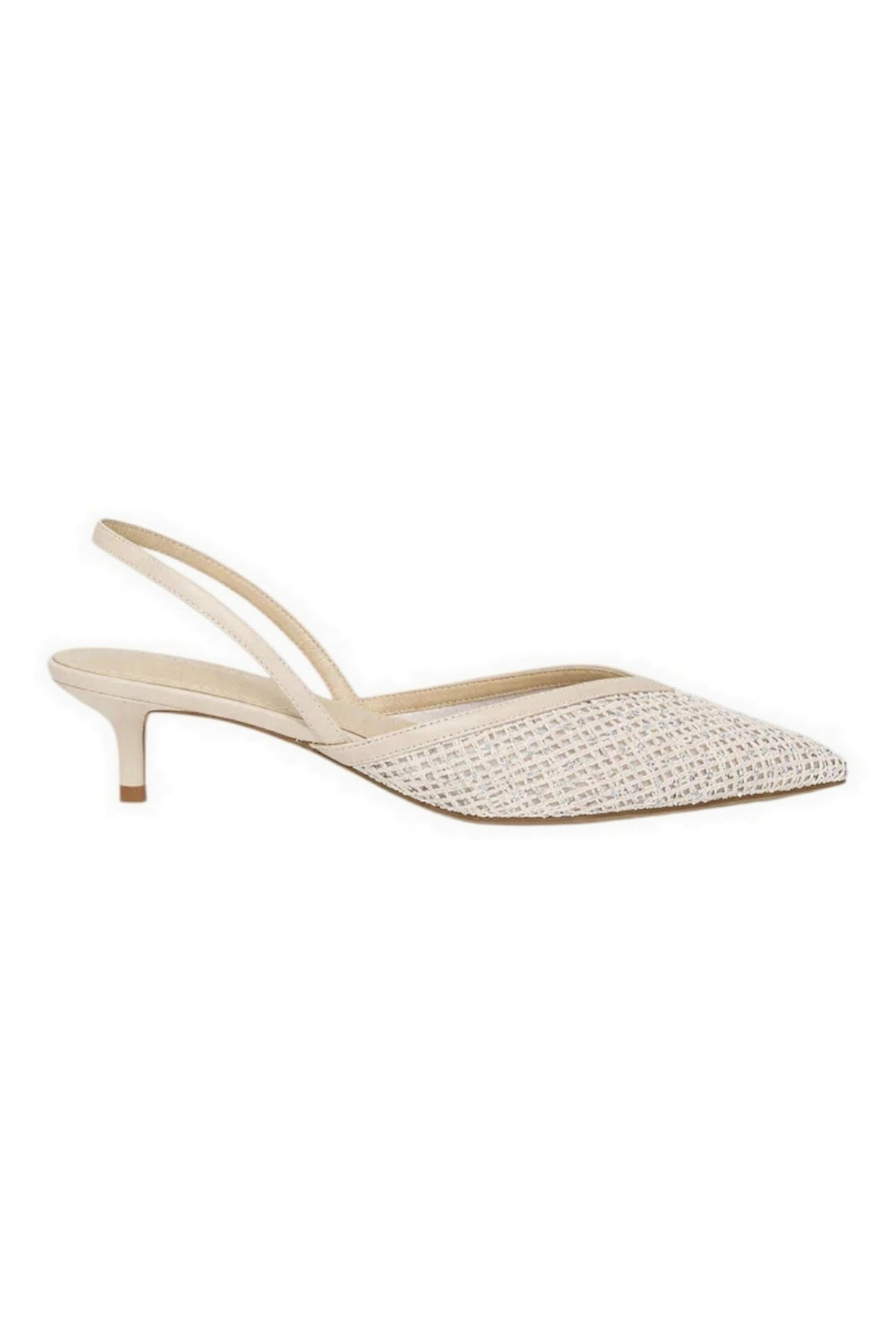 chanel donna a rete con strass cipria 