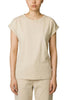 t-shirt para mulher com gola redonda bege Bomboogie