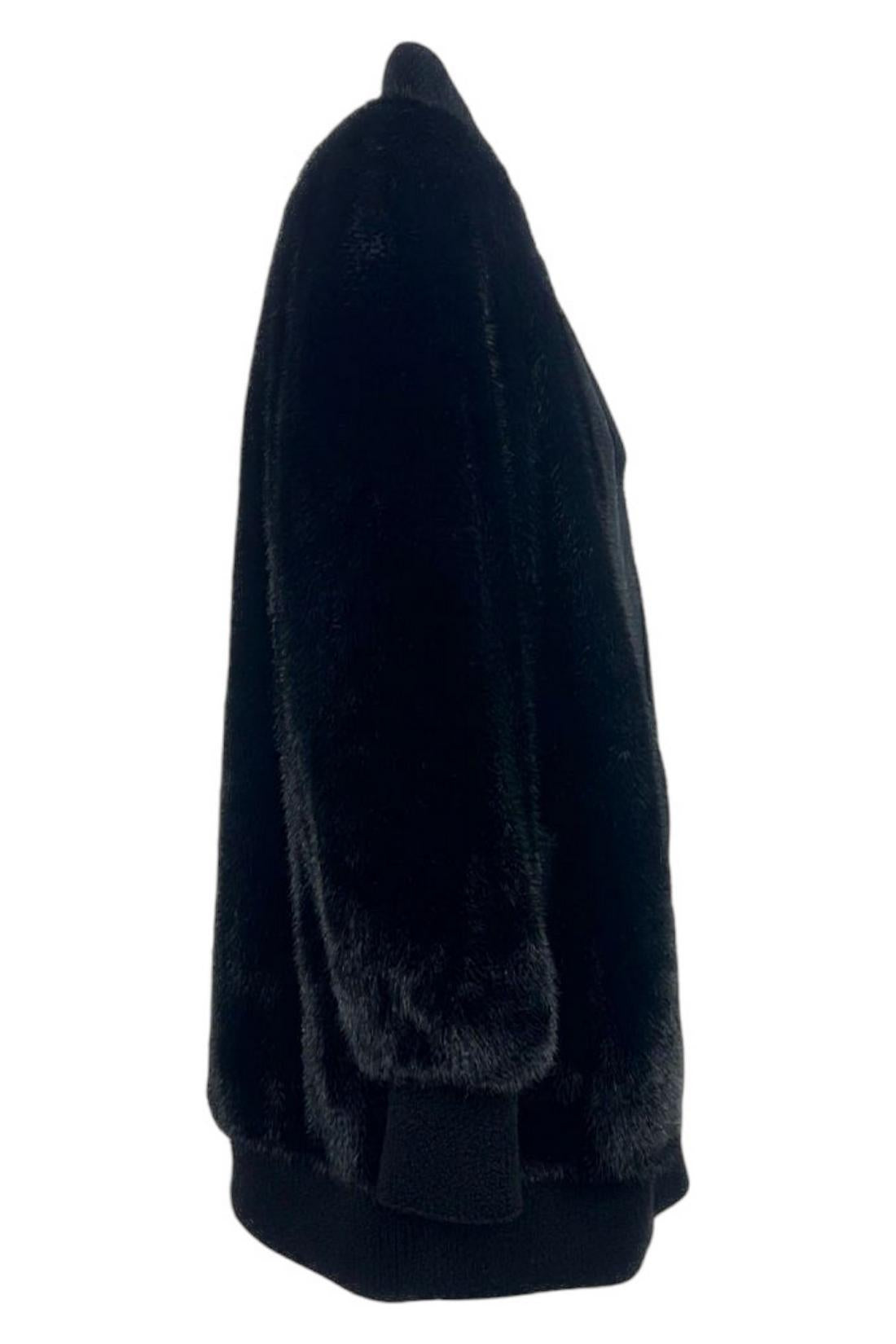 cardigan donna in eco-pelliccia nero 