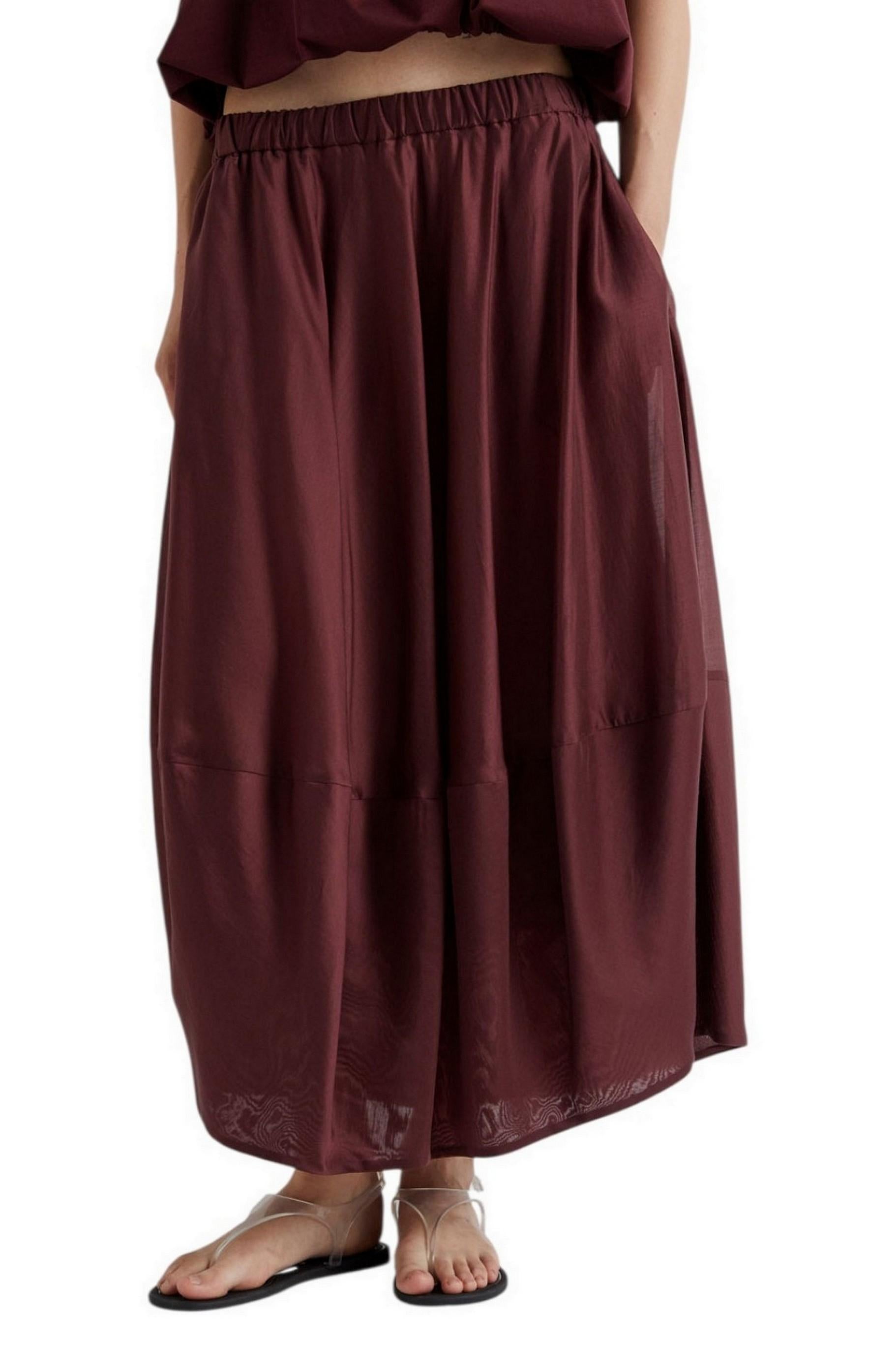 gonna donna in mussola bordeaux 