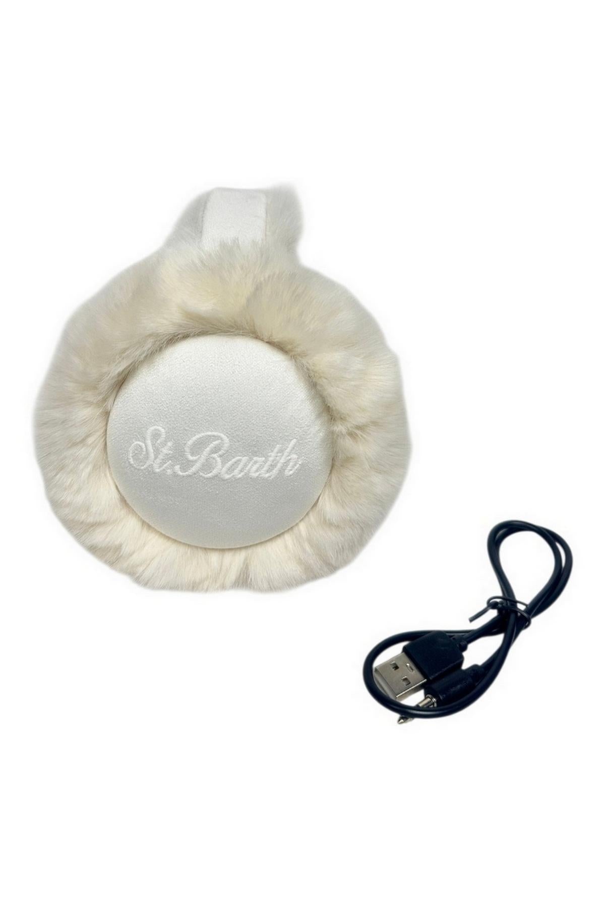 cuffie donna wi-fi eco-pelliccia bianco 