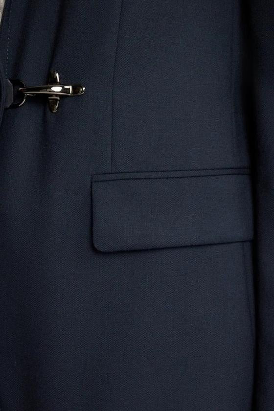 Giacca donna Monopetto in Tela di Lana blu 