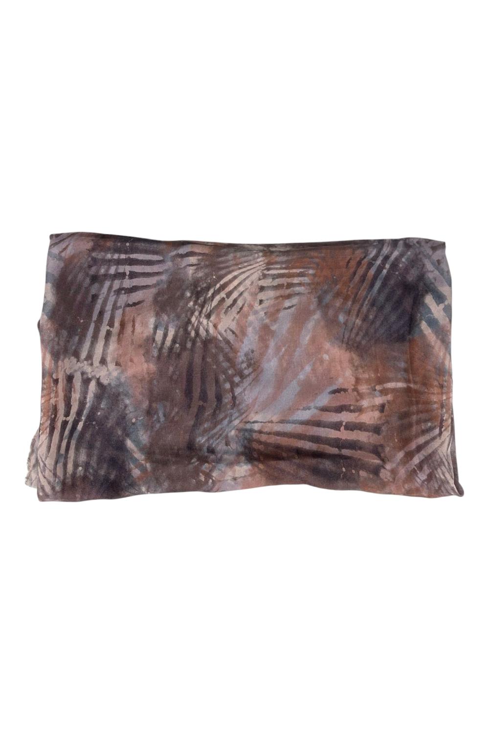 sciarpa donna fantasia foglie malva 