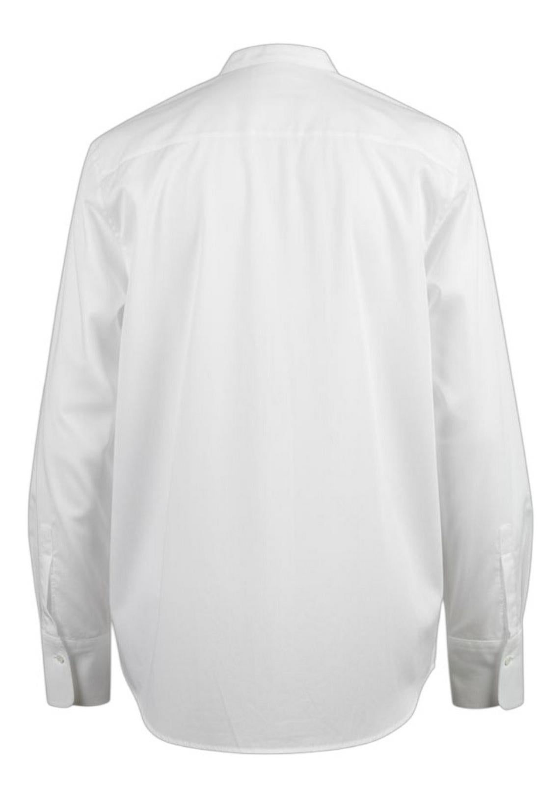 camicia donna bianco con plastron borchiato 