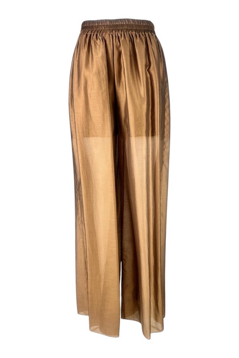 pantalone donna in mussola tabacco 
