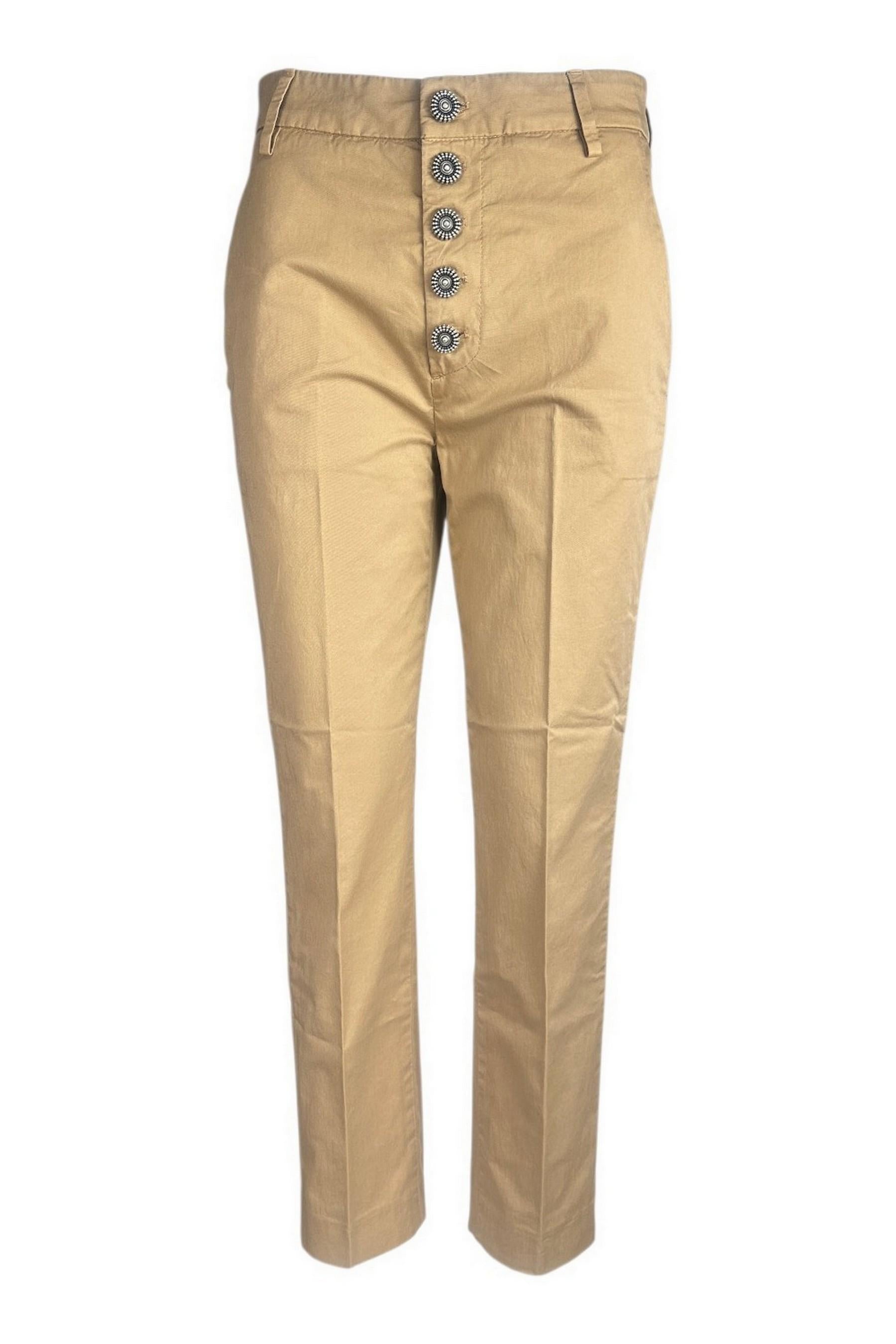 pantalone donna nima in gabardina castagna 