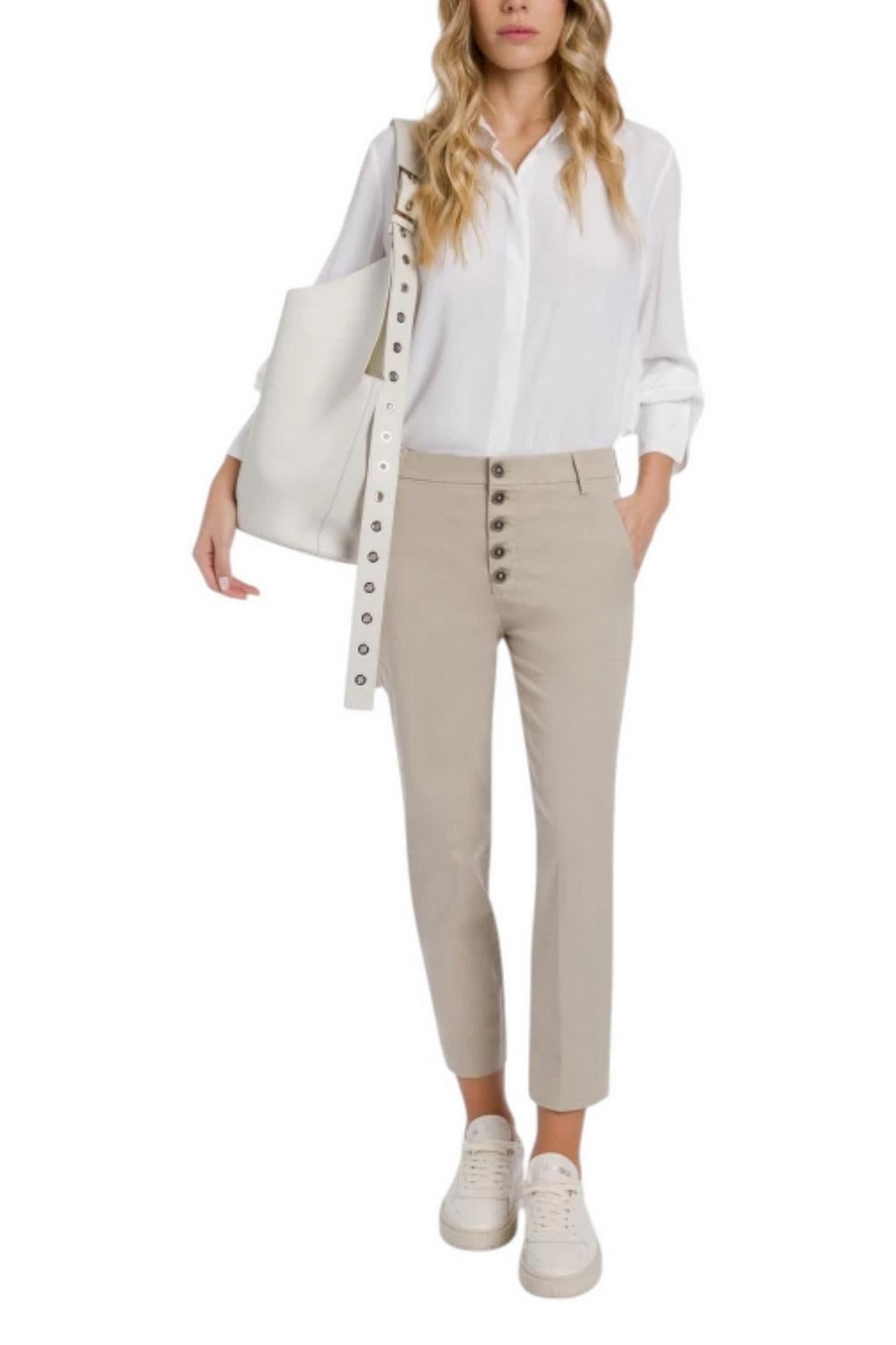 pantalone donna nima in gabardina sabbia 