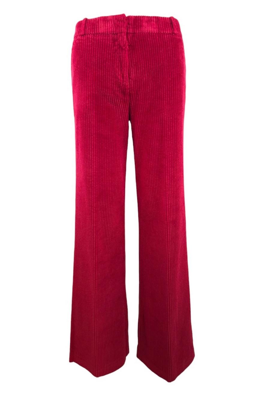 pantalone donna in velluto a coste rosso 
