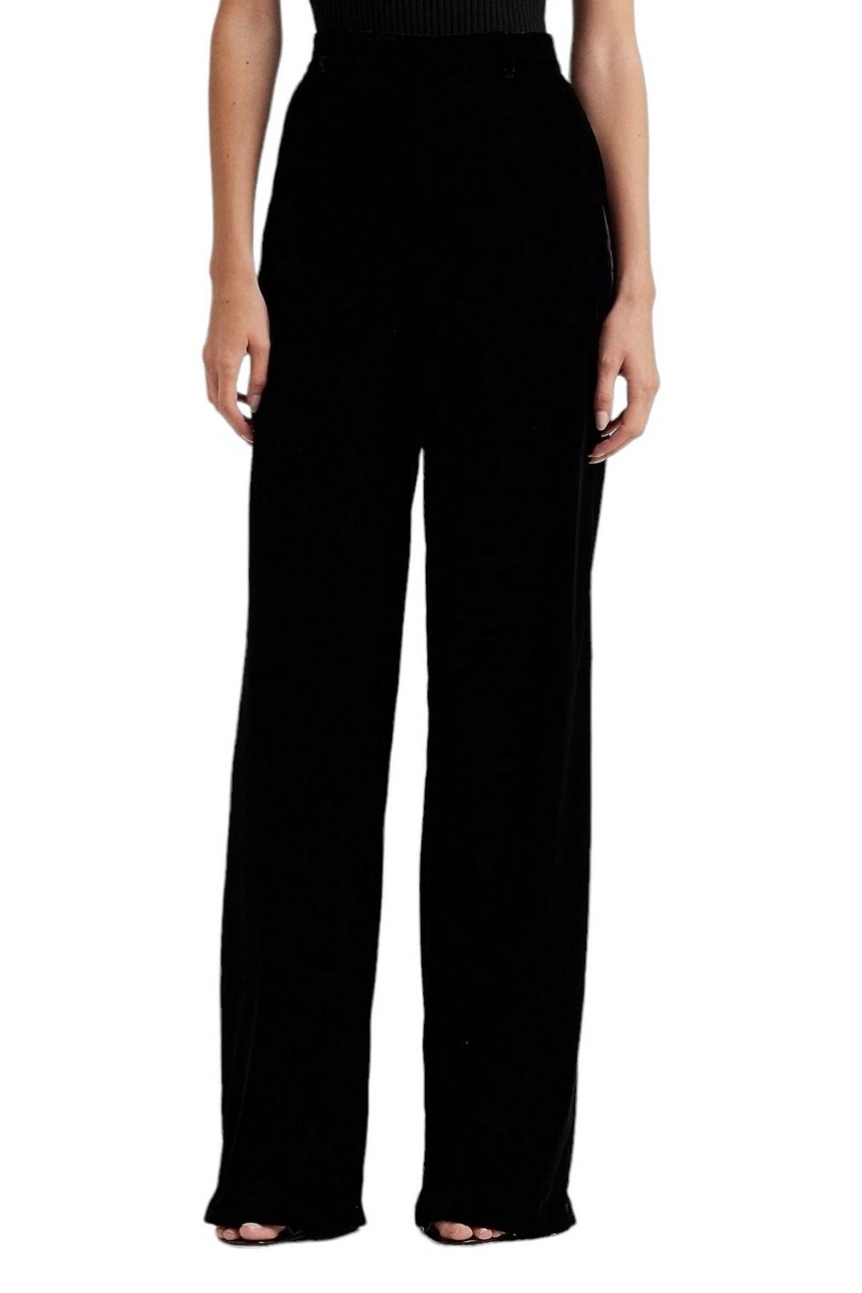 Pantalone donna palazzo in velluto nero 