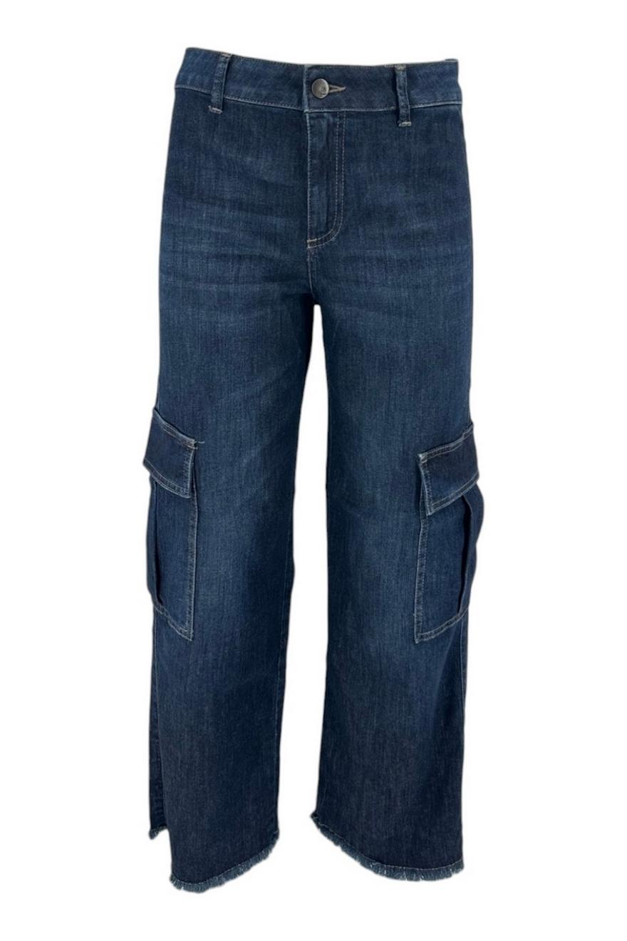 jeans donna modello cargo denim blu 