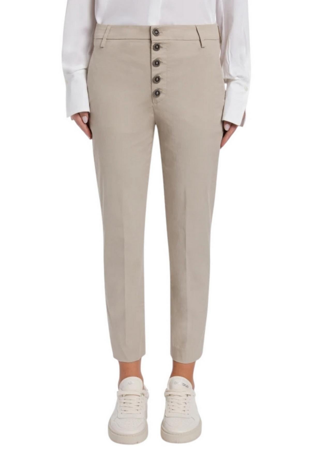 pantalone donna nima in gabardina sabbia 
