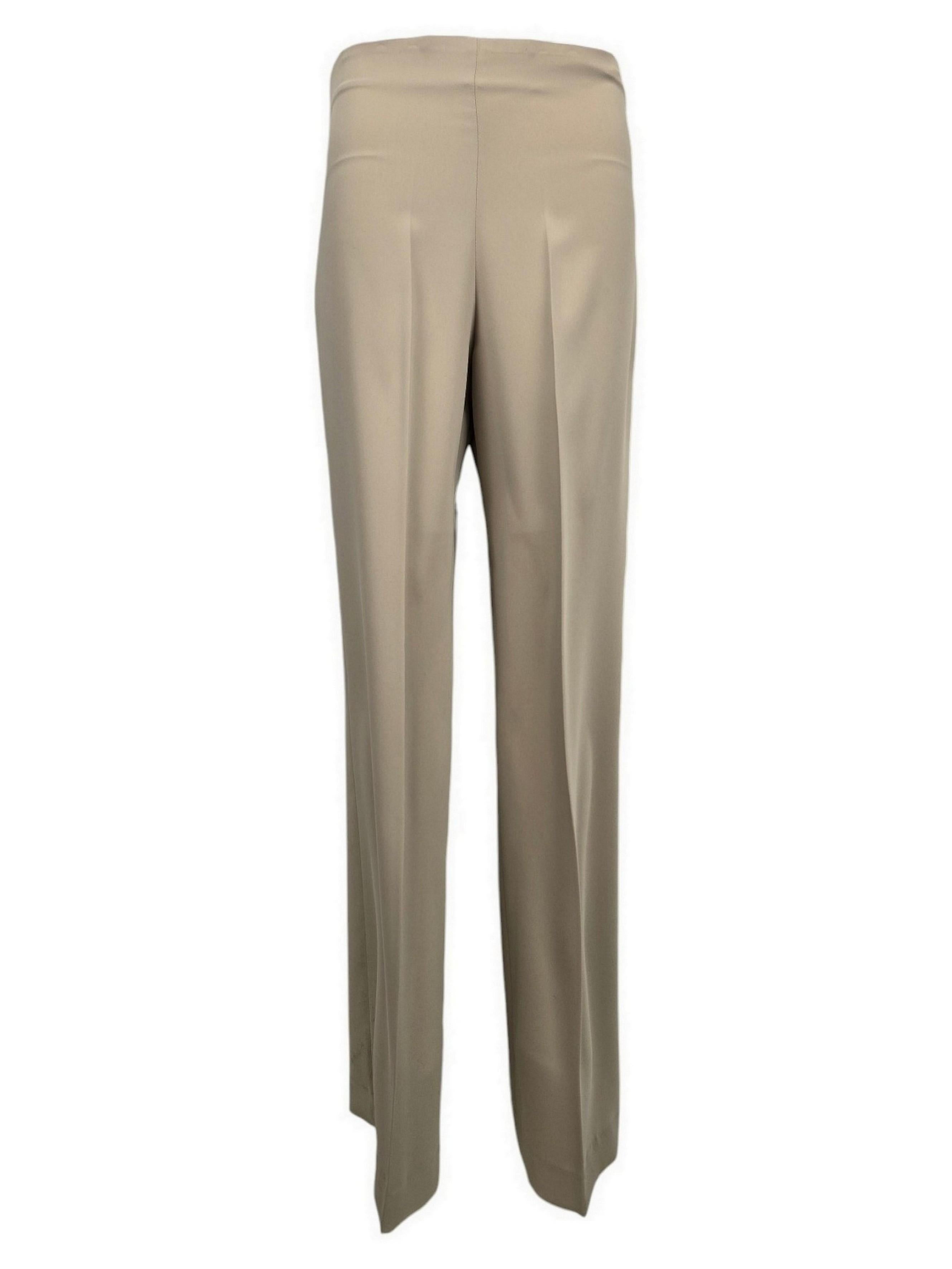 pantalone donna largo in cady beige 