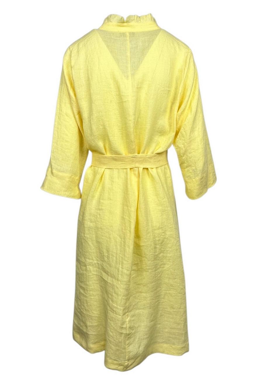 abito donna in lino con liste giallino 