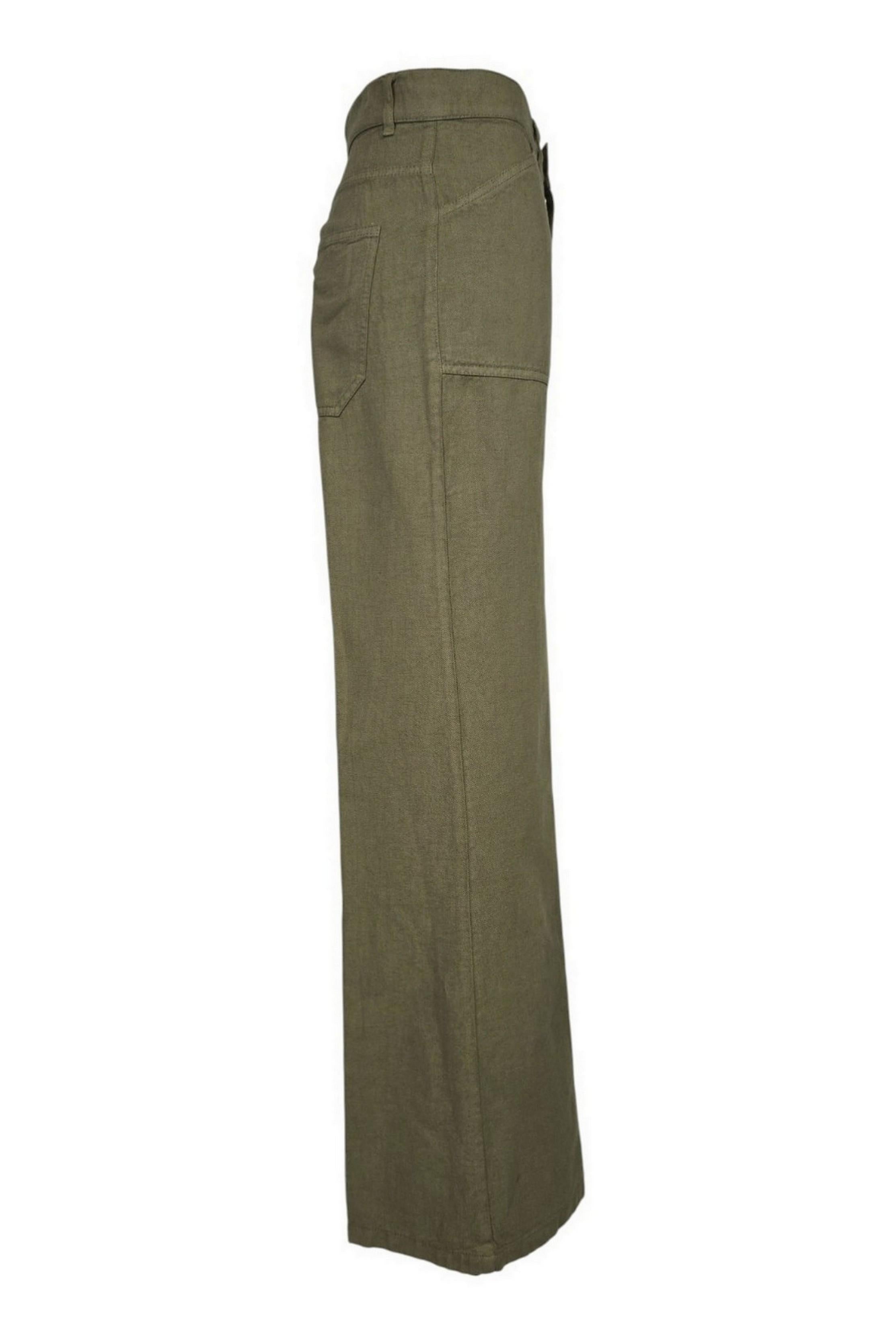 pantalone donna in drill di cotone olio 