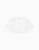 camiseta cropped de mujer con strass blanca Dondup