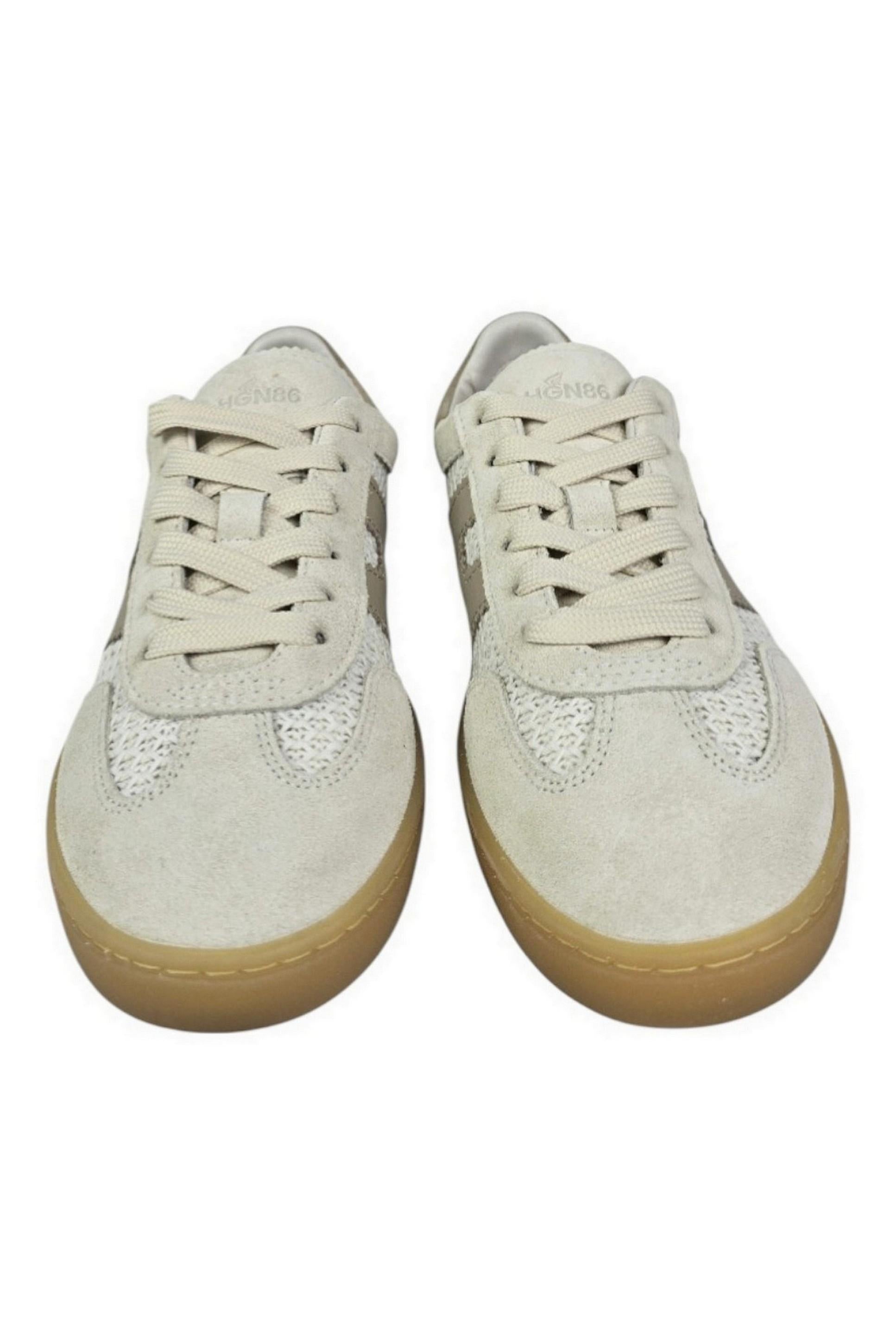 sneakers donna cool crochet beige e avorio 