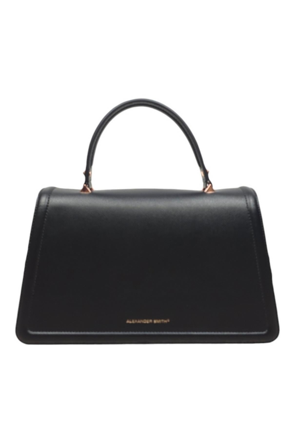 borsa donna elisabeth large in ecopelle saffiano nero 