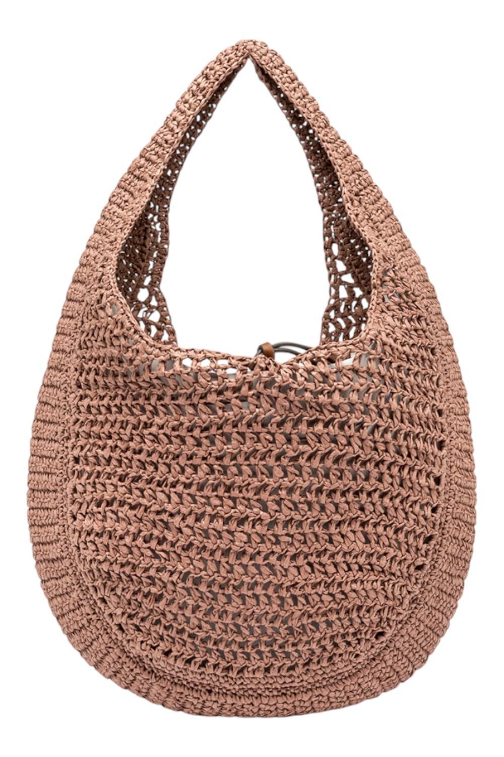 borsa donna nefeli in rafia rosa 