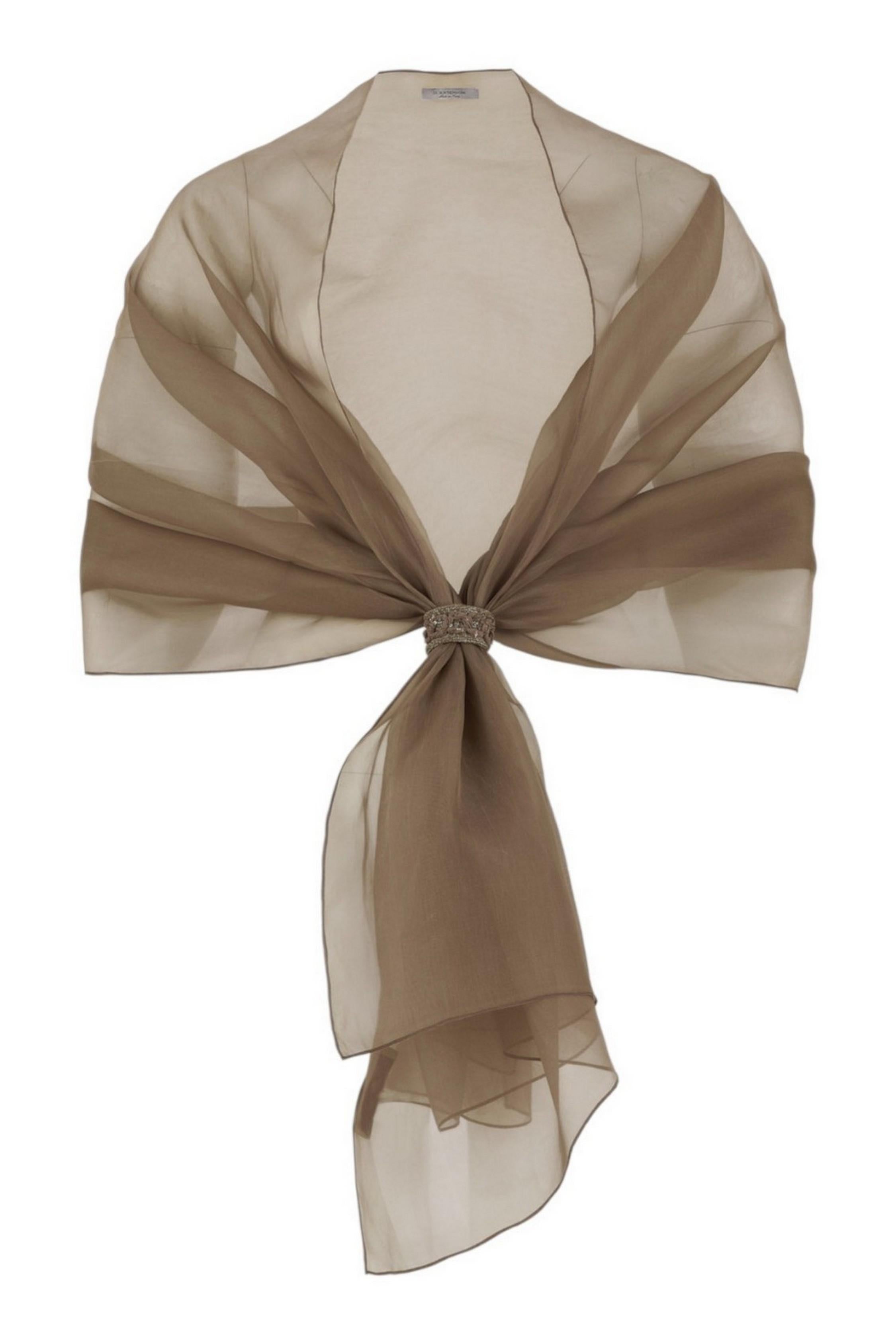 stola donna in organza castagna 
