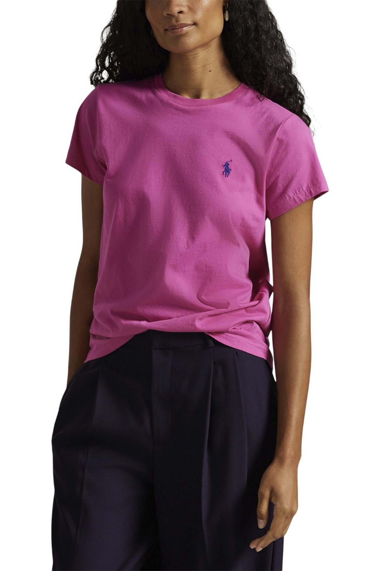 t-shirt donna mezza manica fucsia 