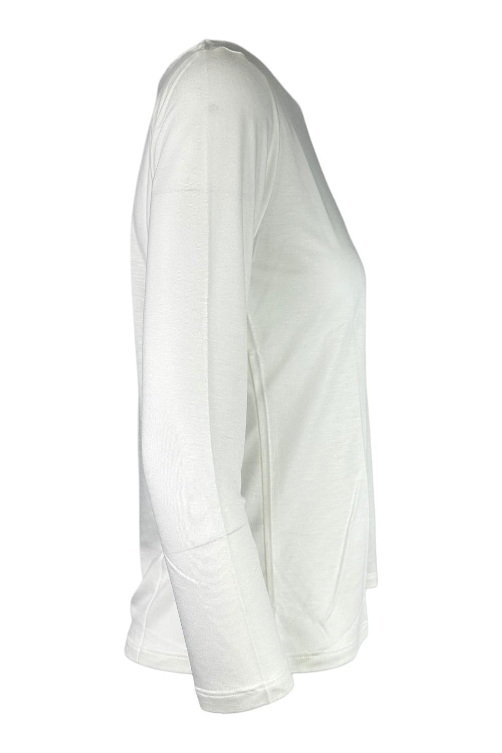 t-shirt donna manica 3/4 dettagli lurex bianco 