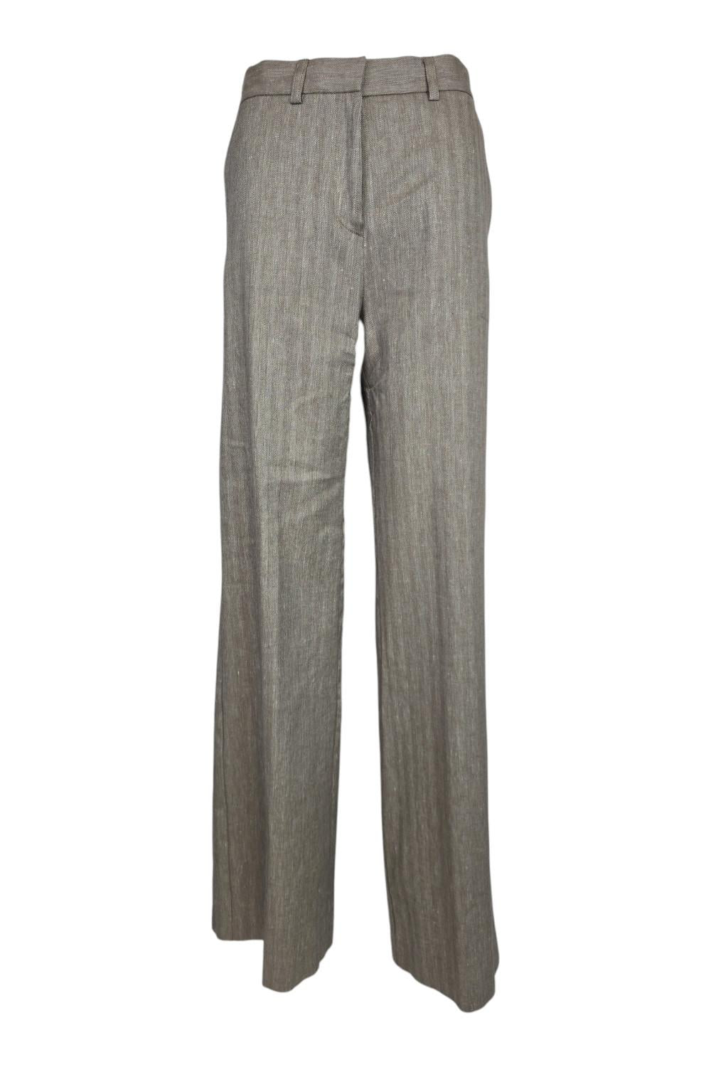 pantalone donna fantasia resca tabacco e bianco 
