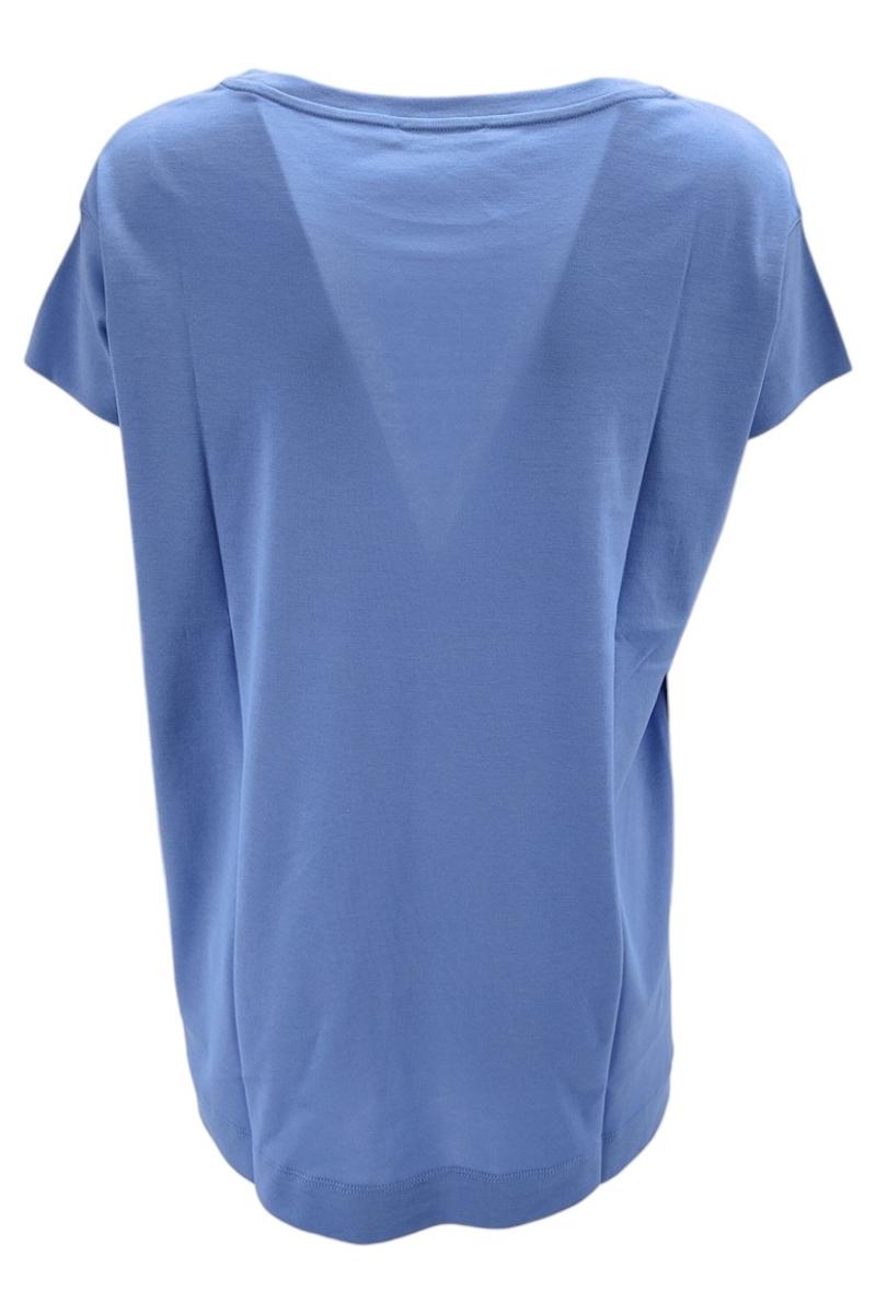 t-shirt donna azzurro modello over cotone supima 