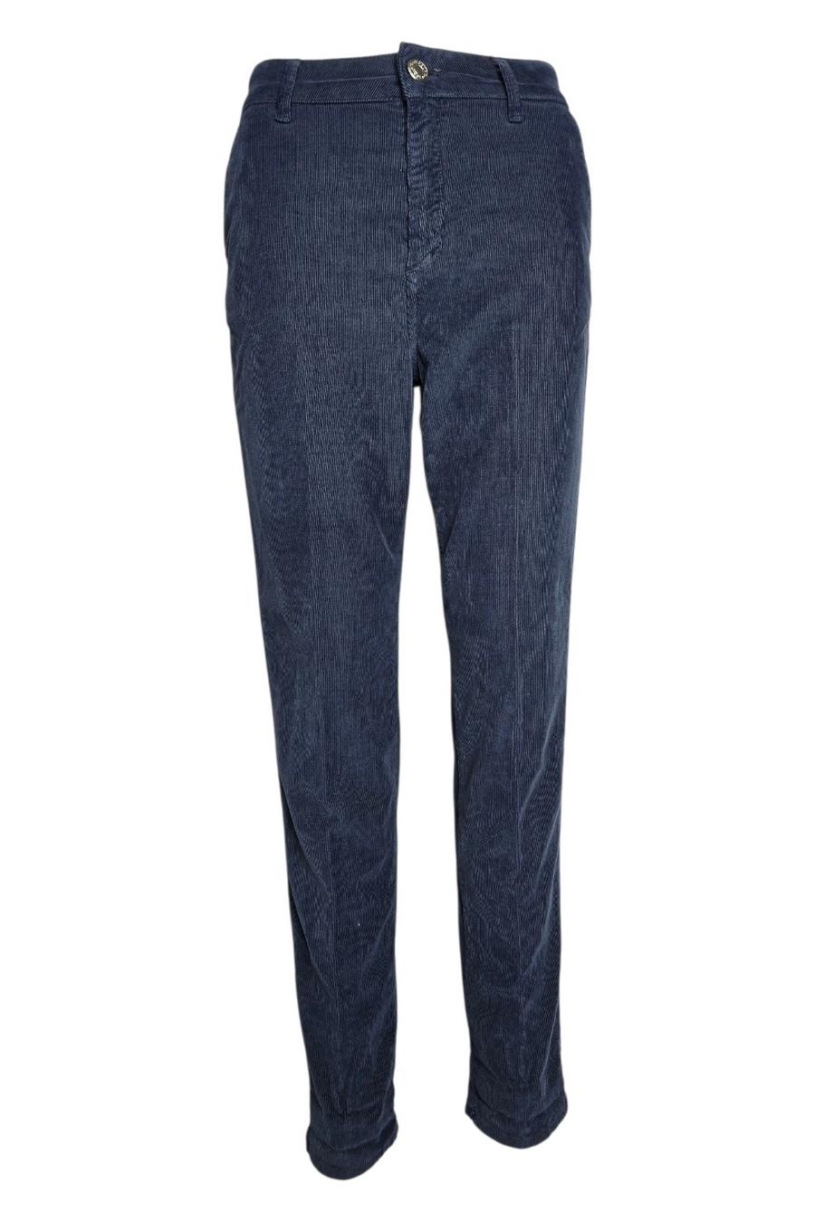 pantalone donna n velluto duemilarighe blu 