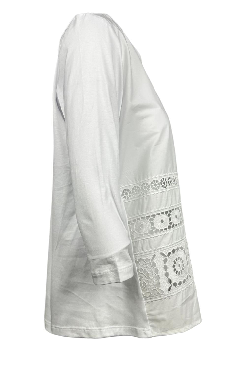 t-shirt donna ricamata bianca 