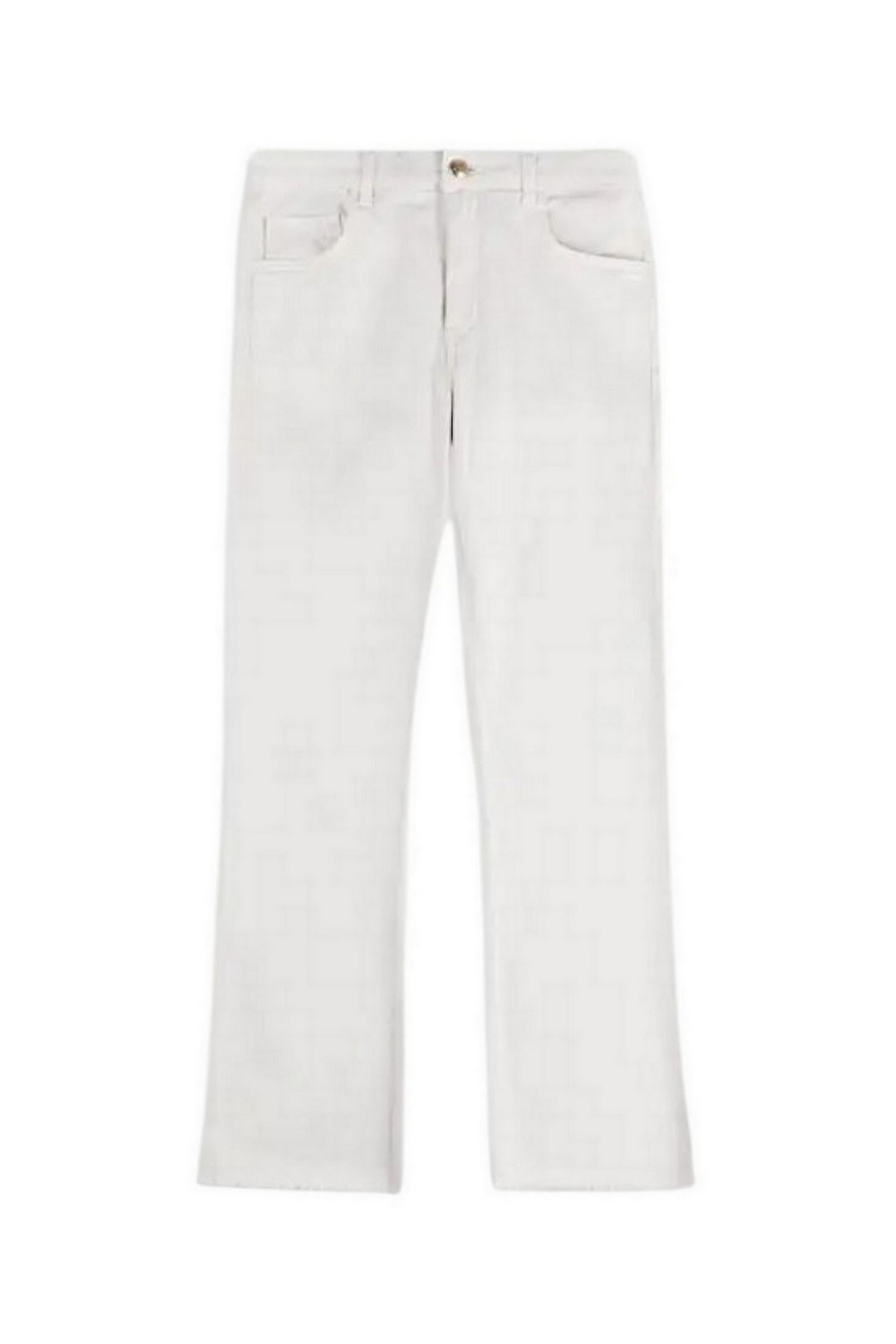 pantaloni 5 tasche in cotone stretch bianco 