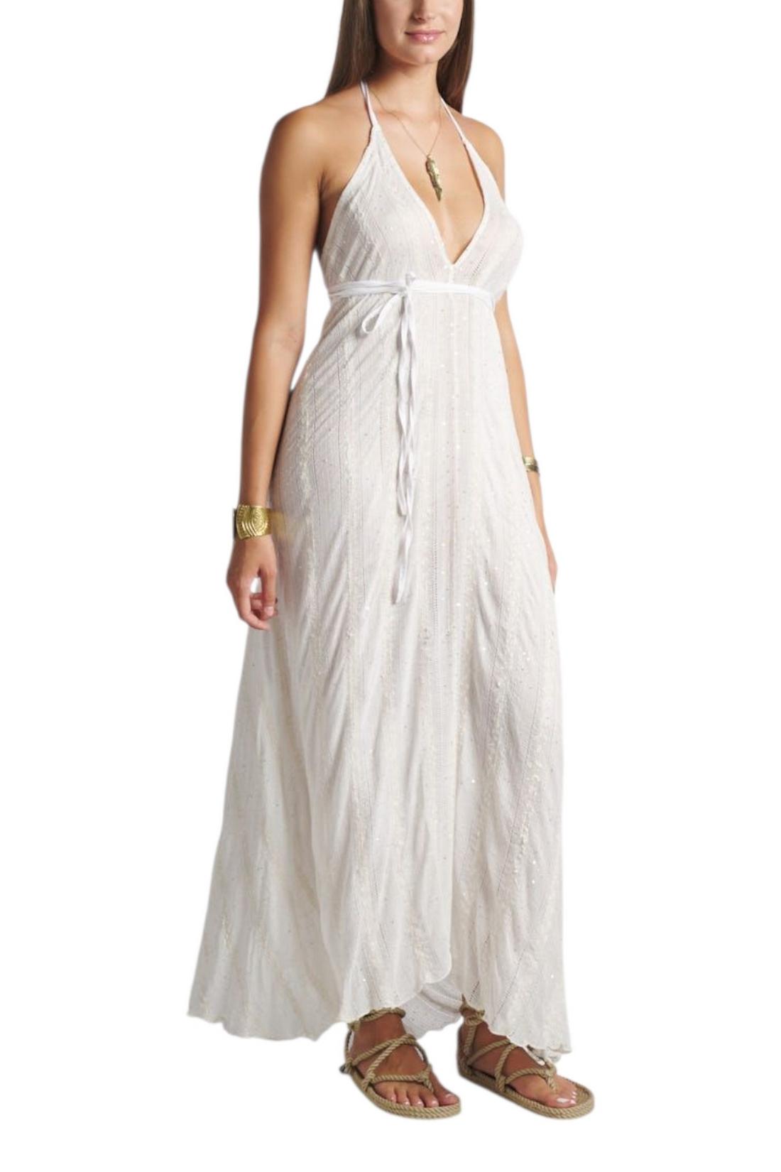 abito donna con paillettes bianco 