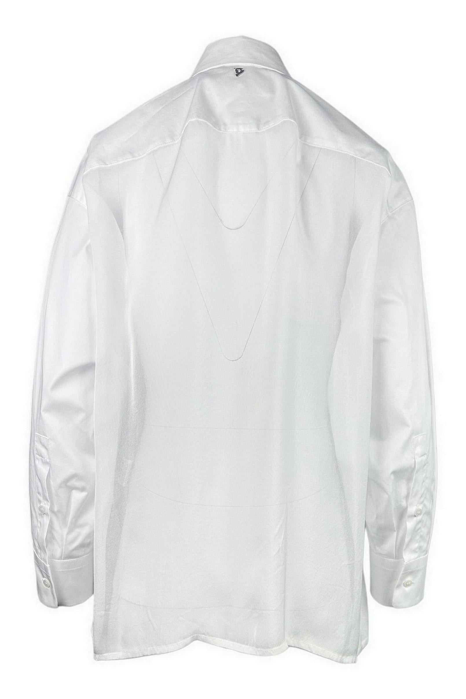 camicia donna con voile nella schiena bianco 