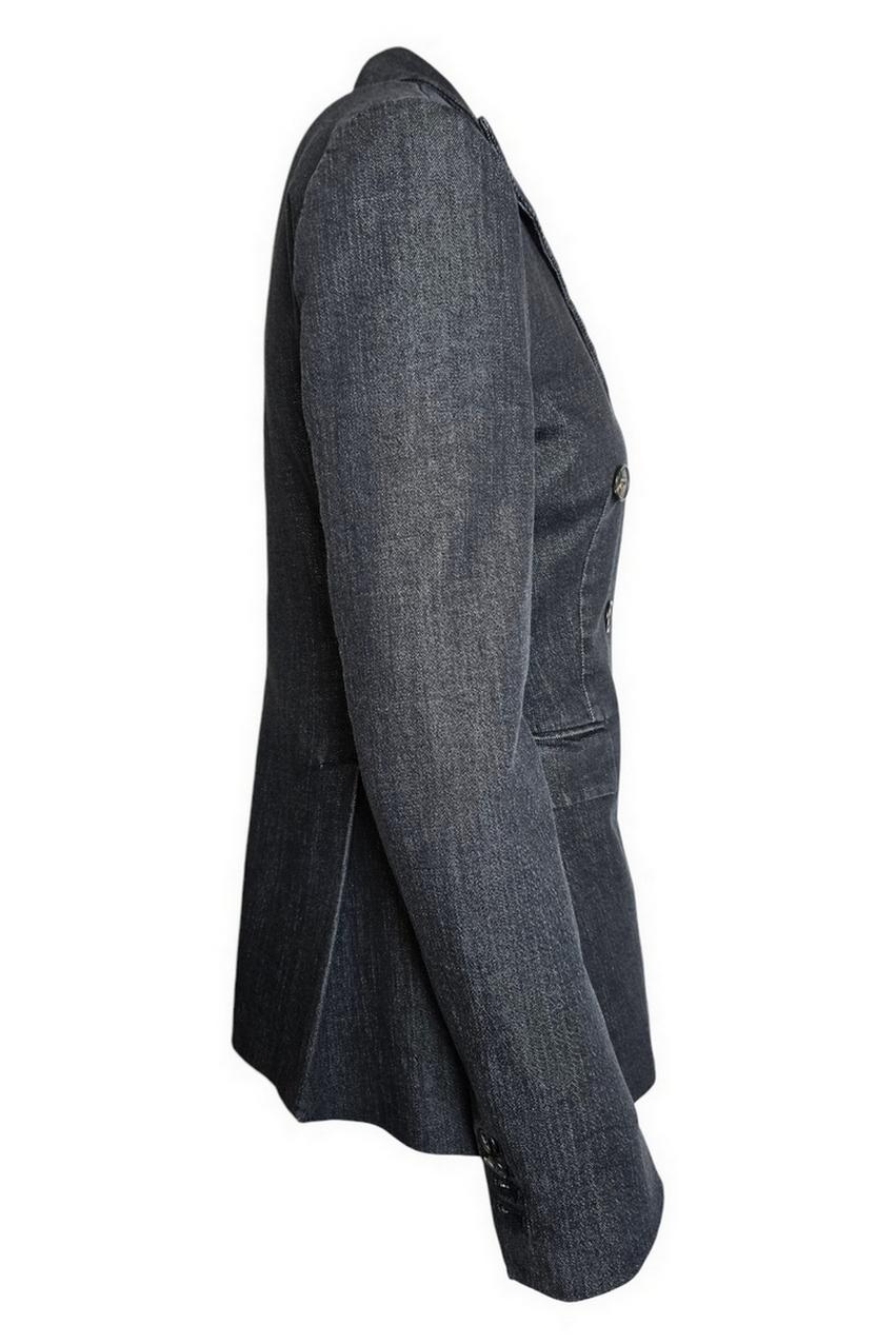 giacca donna doppiopetto in denim grigio 