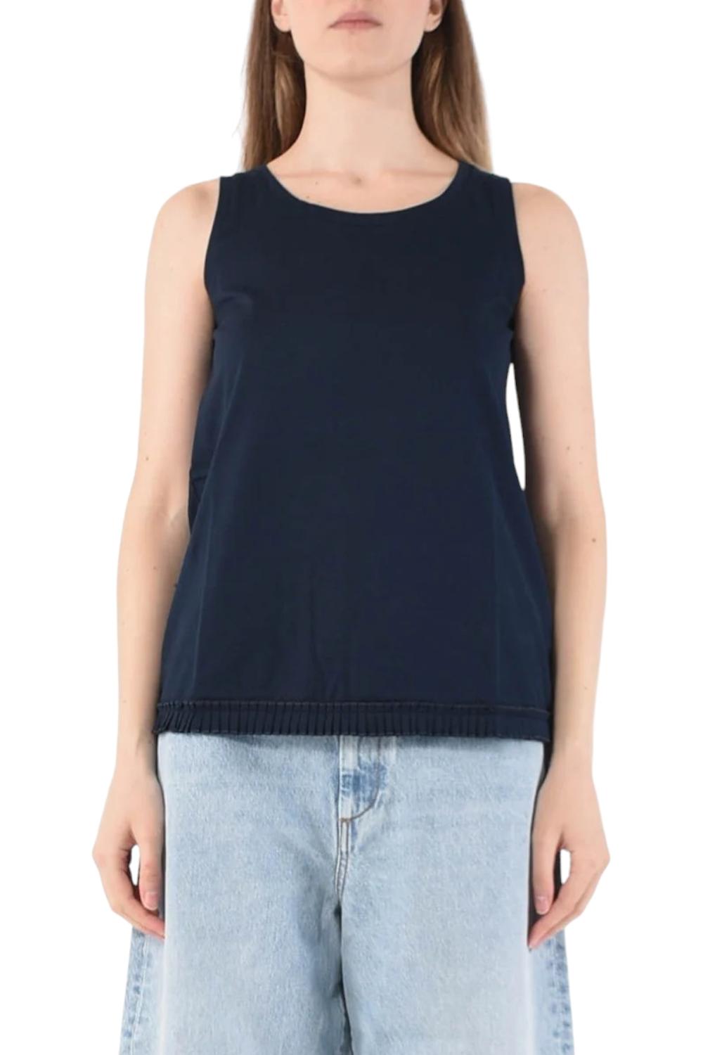 canotta donna racer in jersey blu 
