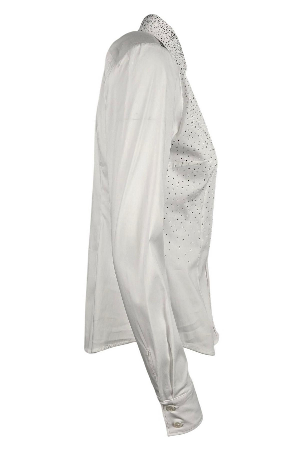 camicia donna con borchie bianco 