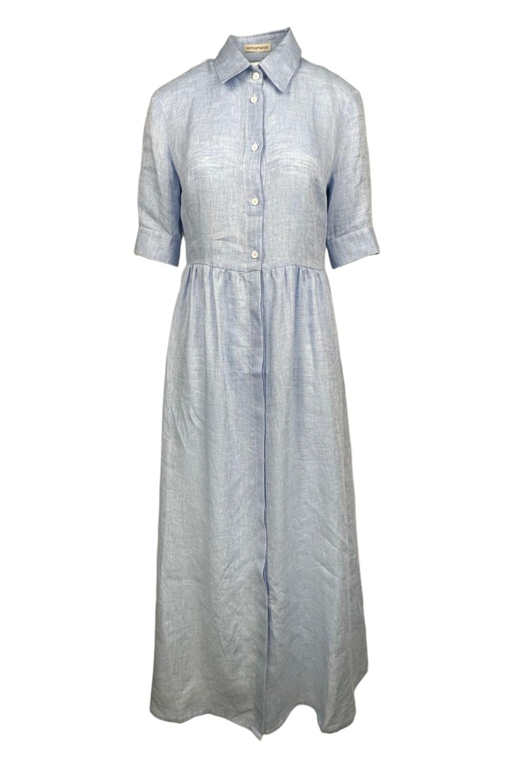 abito donna modello chemisier azzurro 