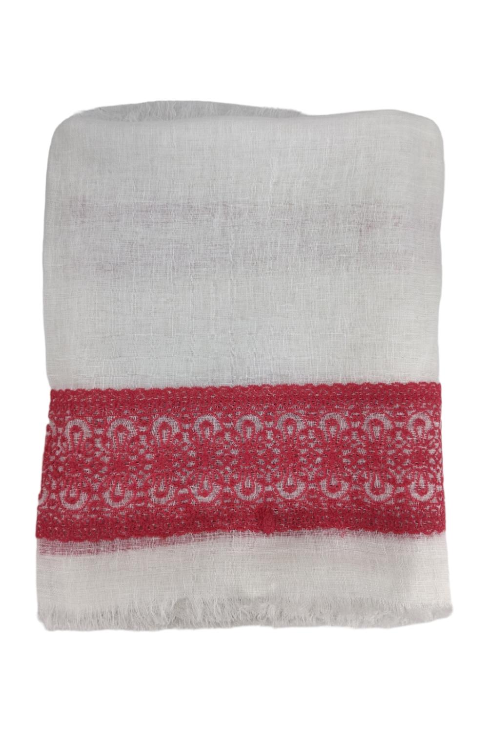Sciarpa Bianco/fucsia 