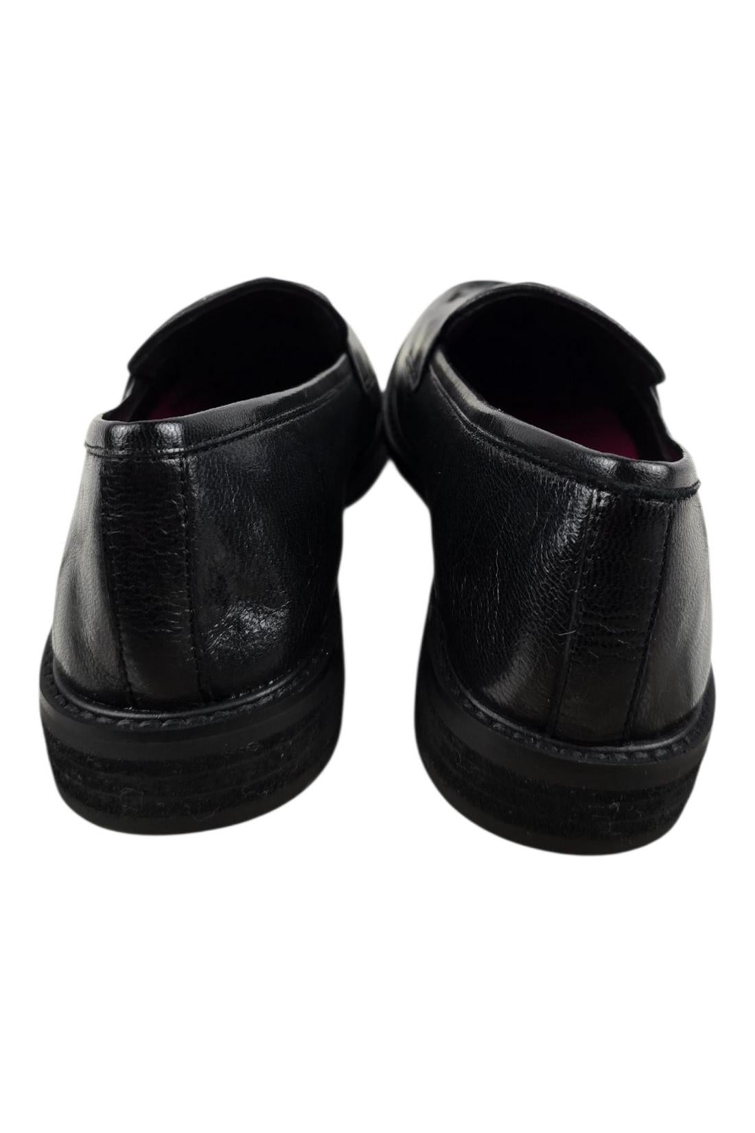 mocassino donna in pelle nero intrecciato 