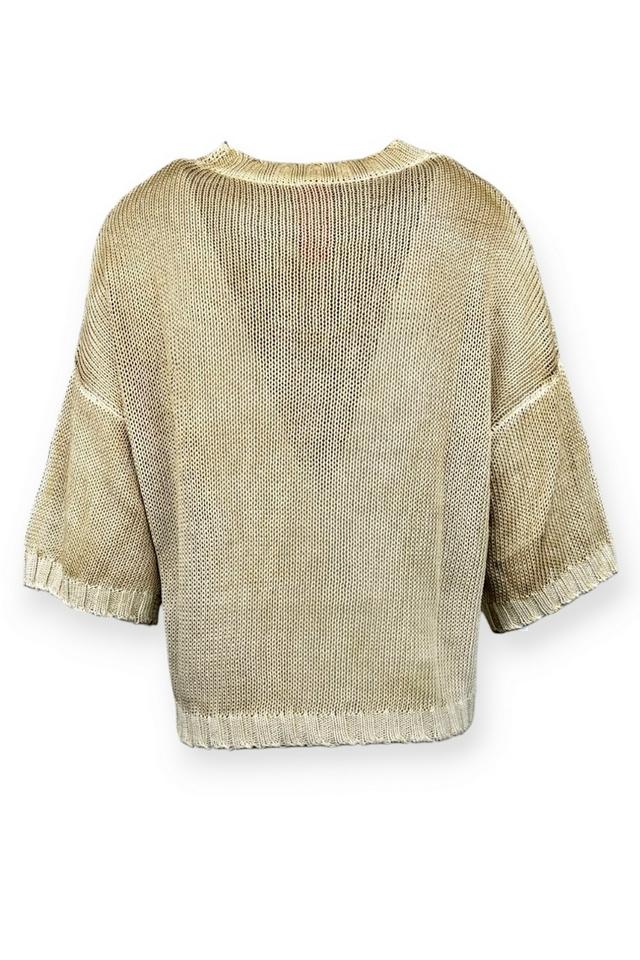 maglia a scatola donna sfumata giallo 