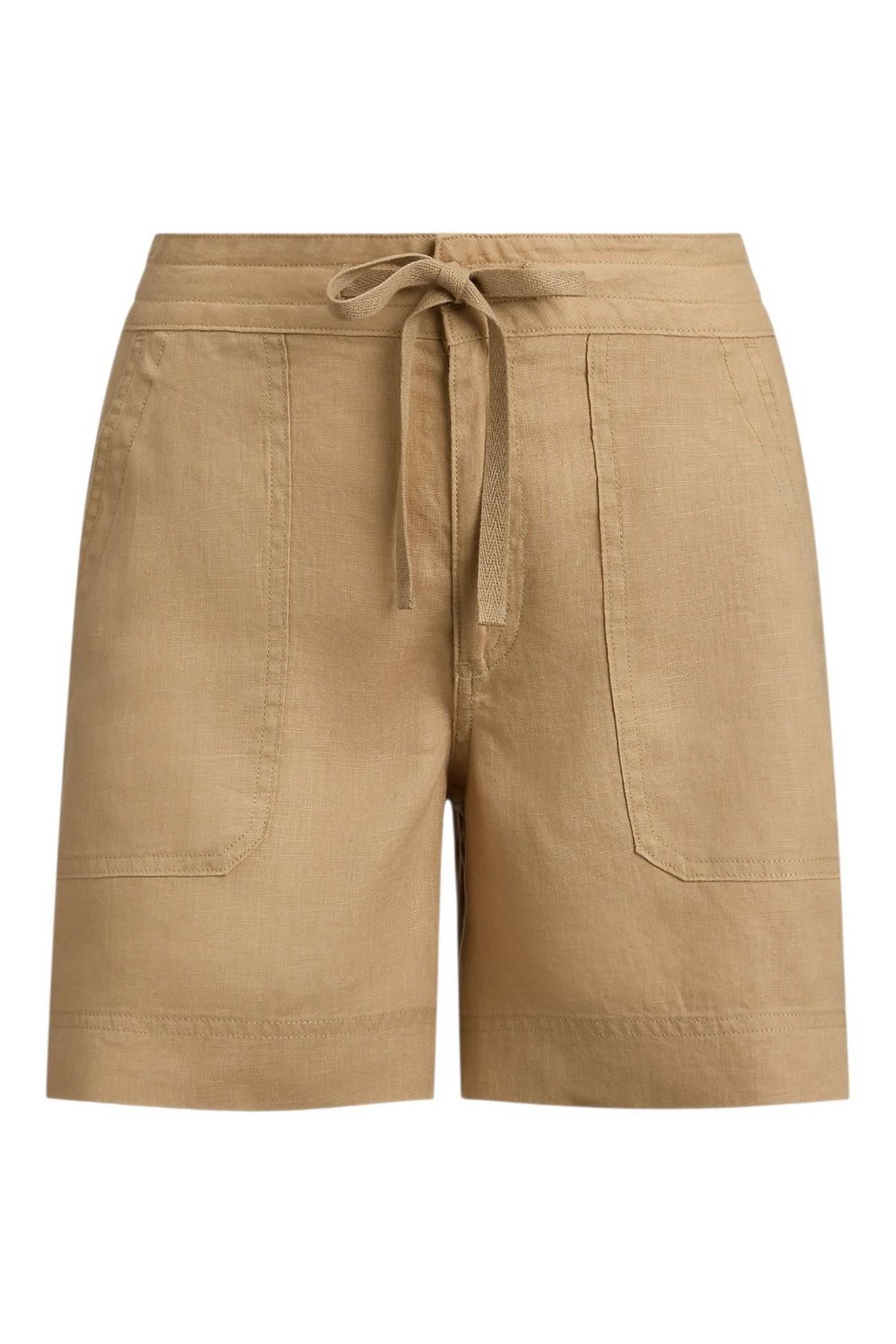 bermuda donna in lino cammello 