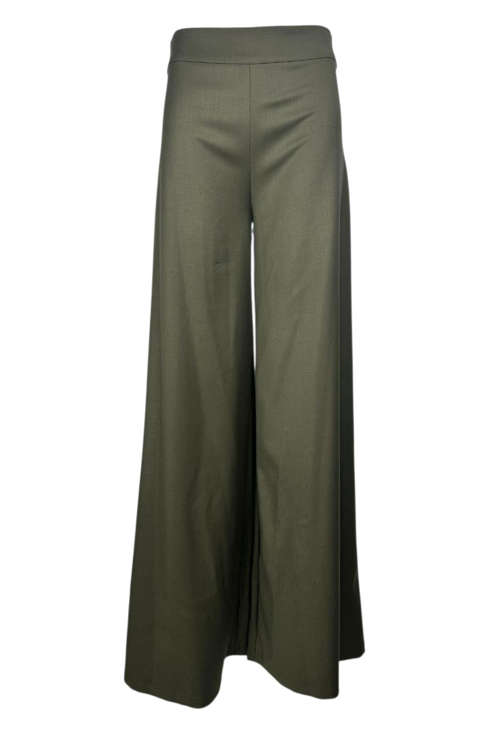 pantalone donna largo in flanella tecnica militare 