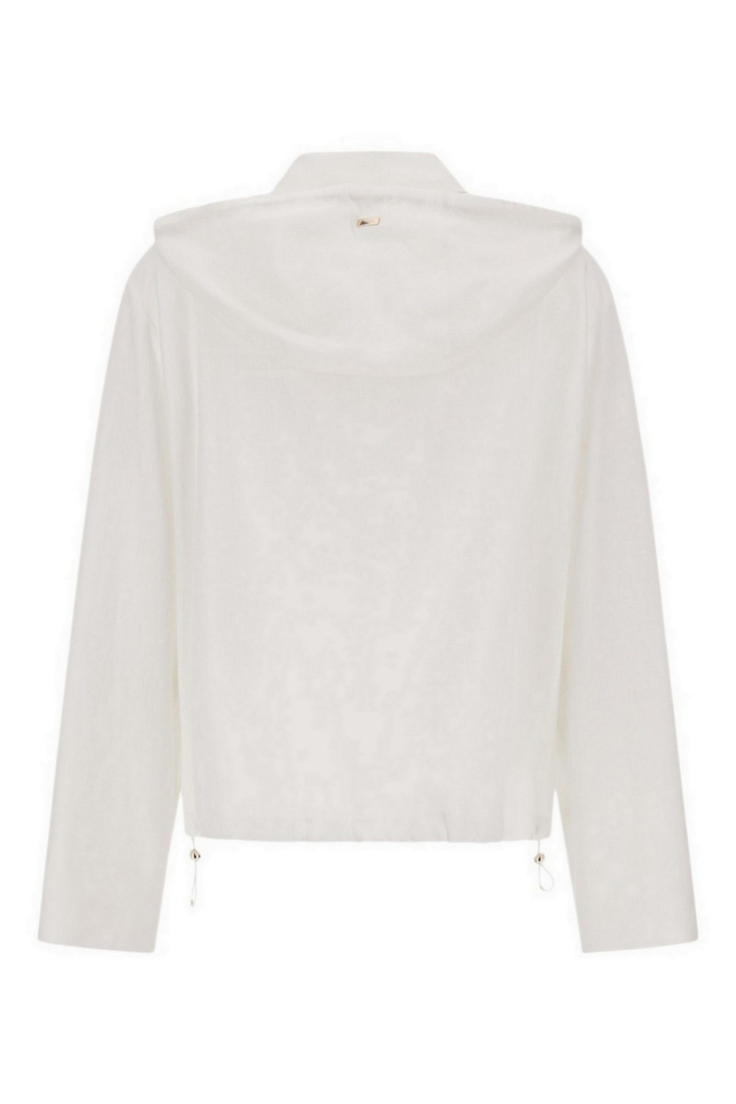 bomber donna in lino e viscosa bianco 