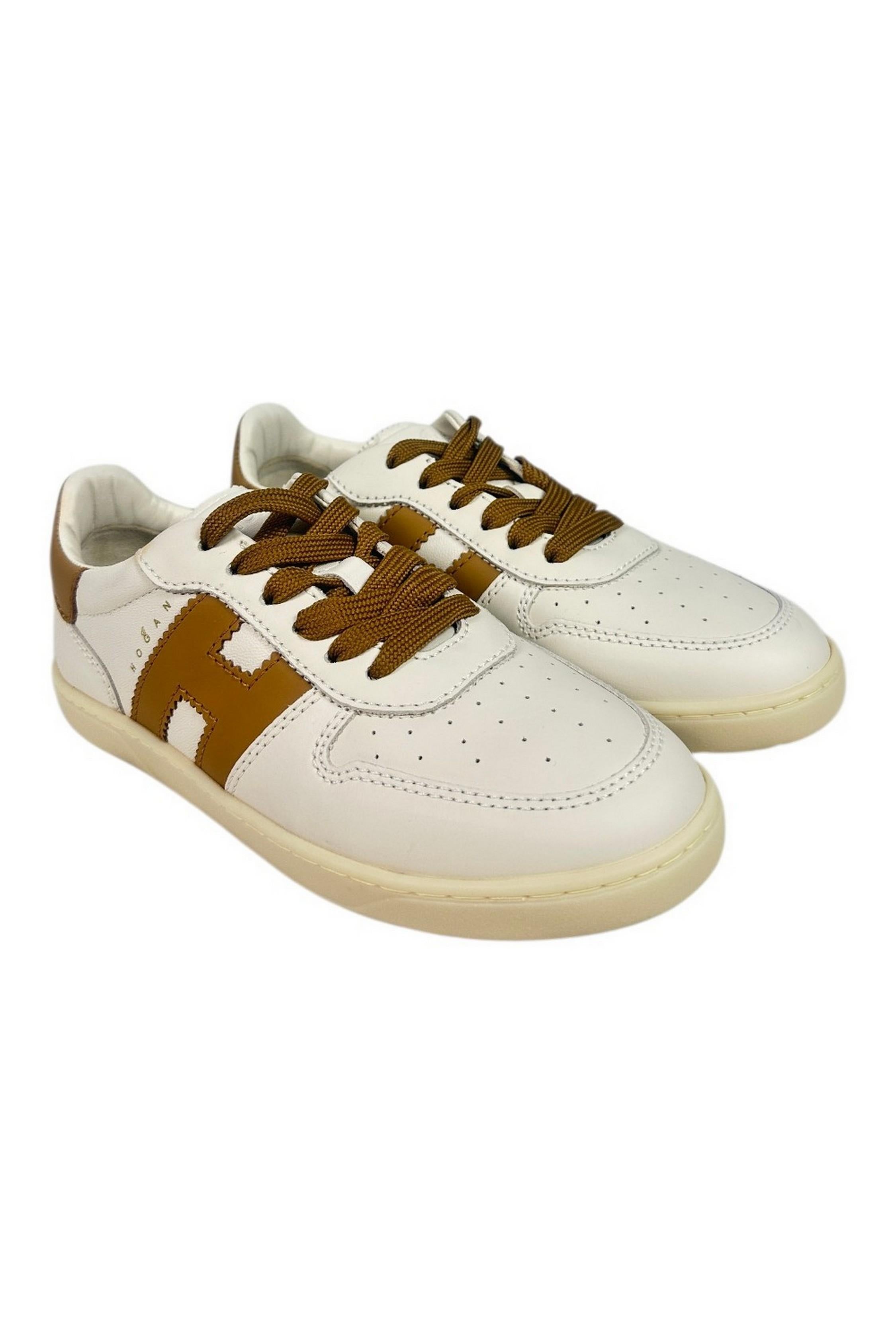 sneakers donna cool pelle avorio e cuoio 