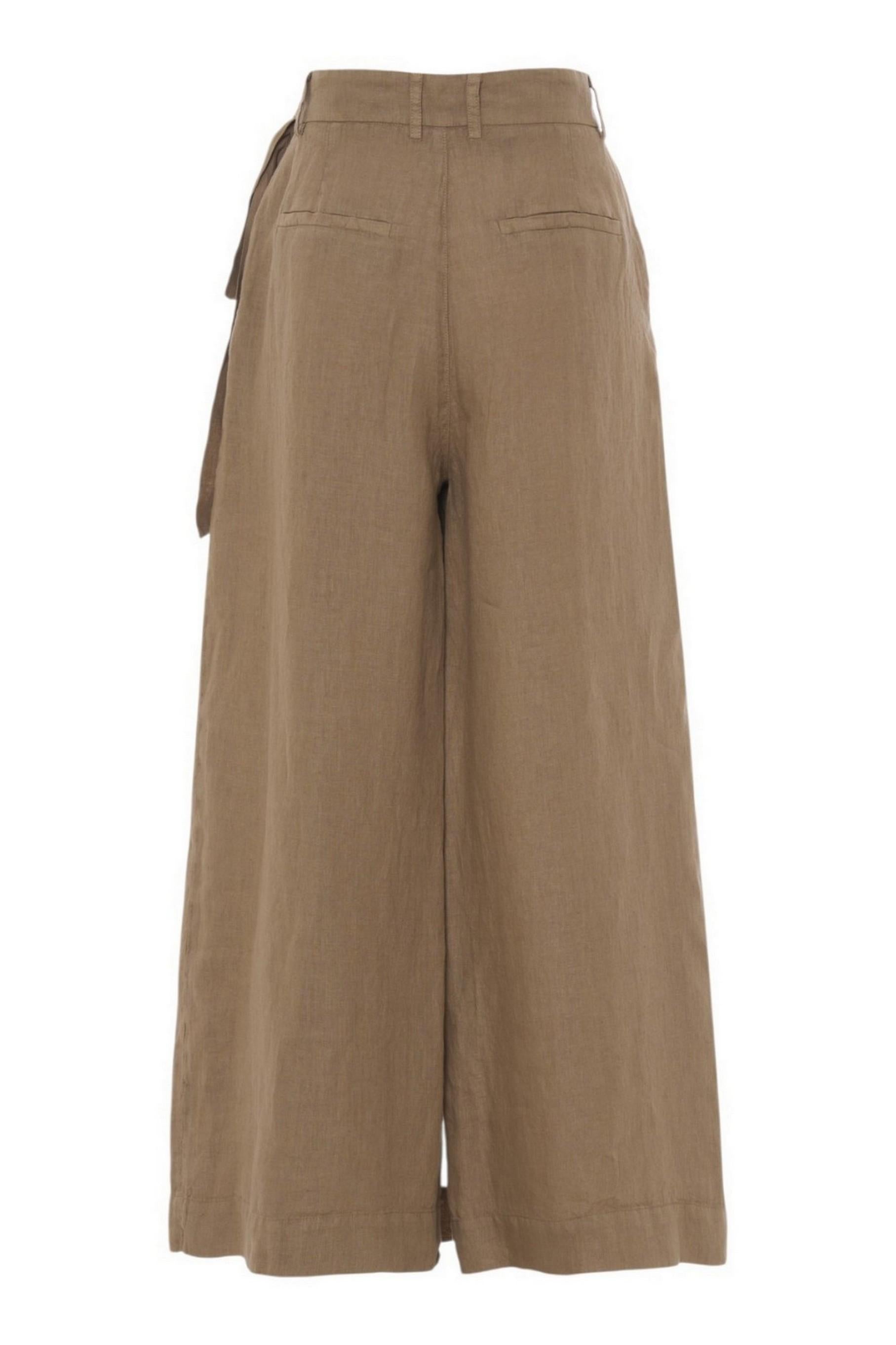 pantalone donna con dettagli perline cammello 
