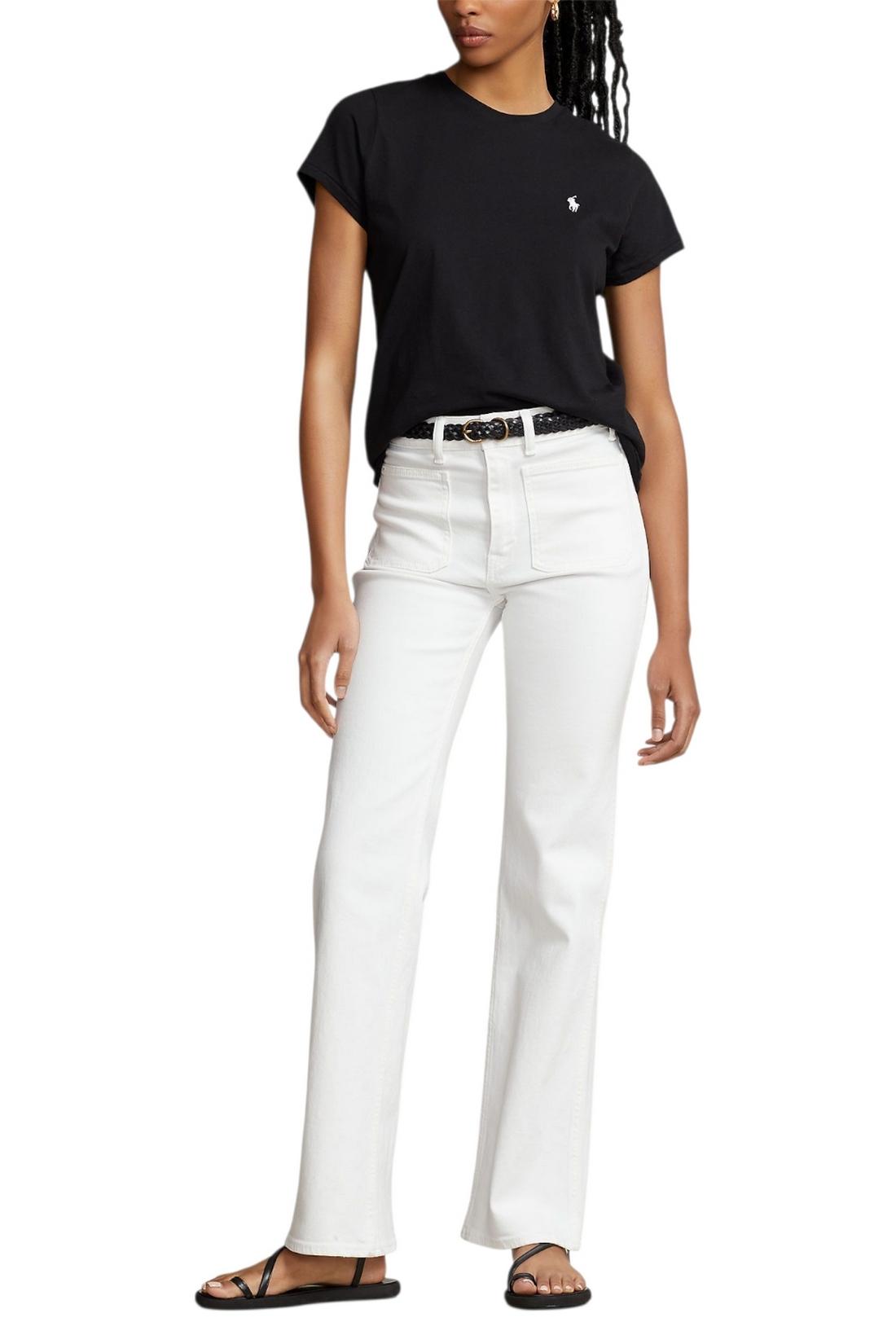 t-shirt donna girocollo mezza manica nero 